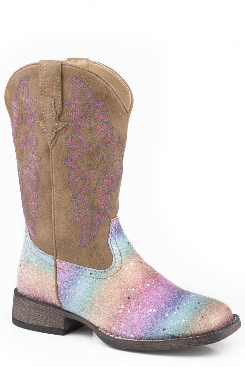 Roper Little Kids Glitter Rainbow Boots
