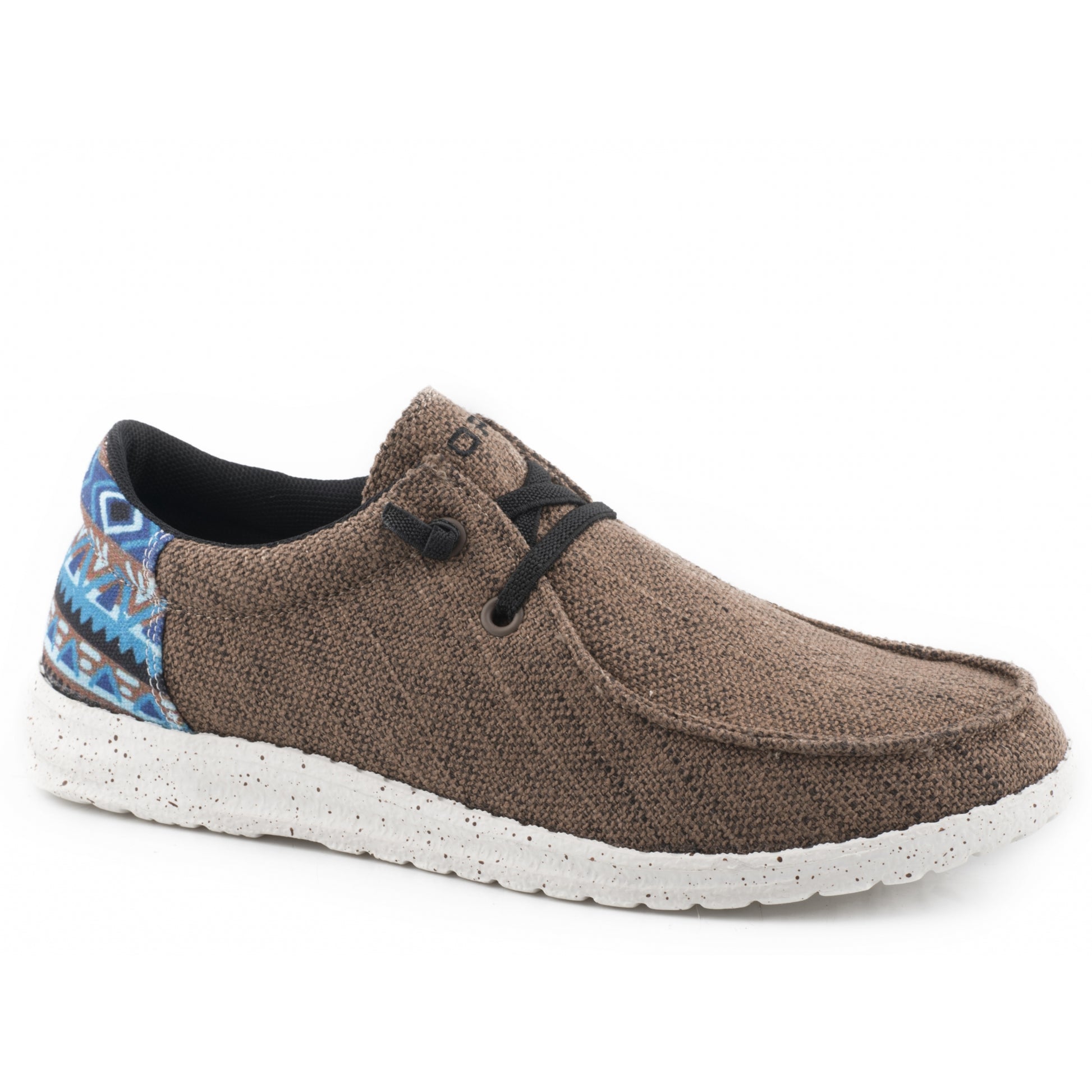 Roper Kids Brown Canvas With Multi Aztec Heel Chukkas