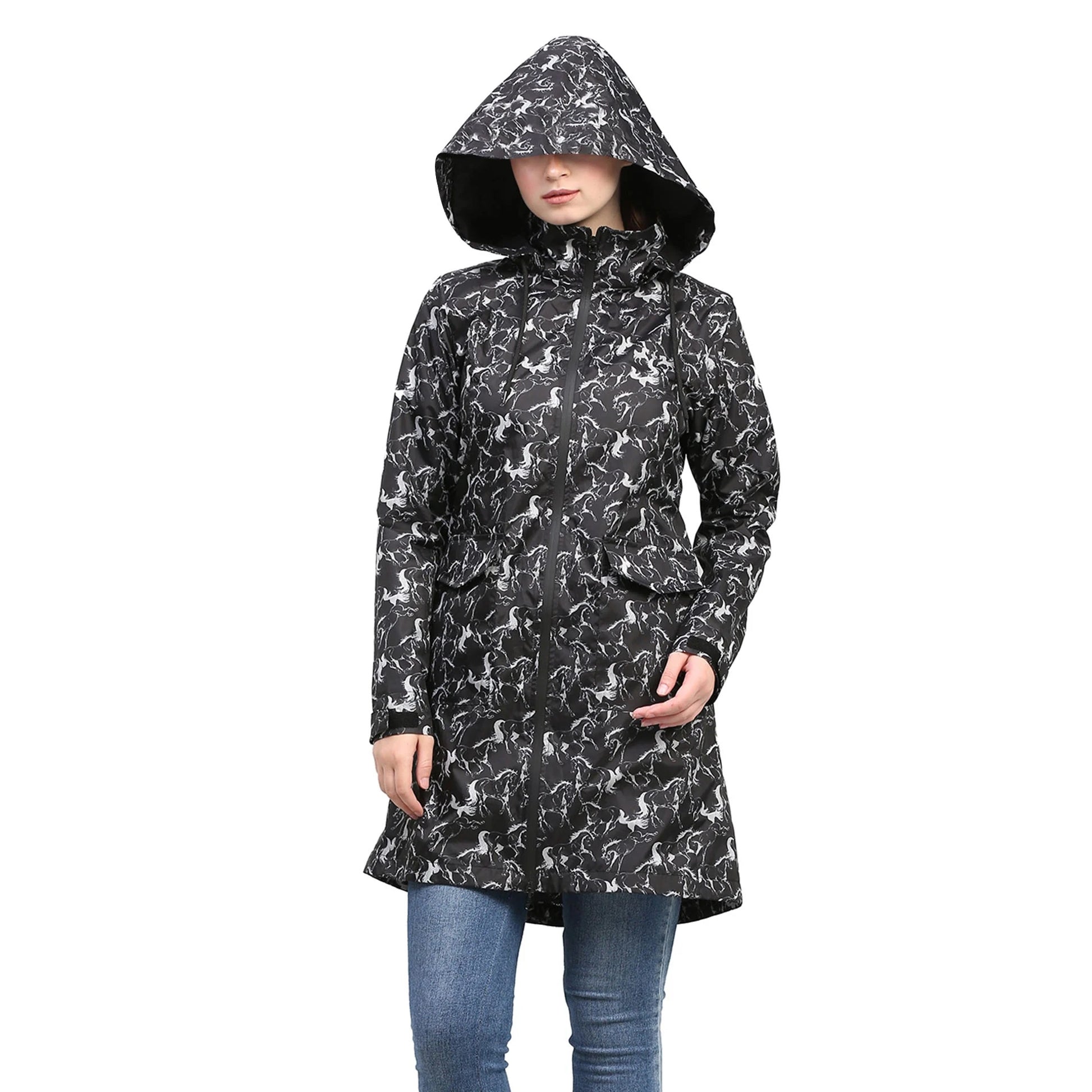 Equine Couture Ladies Linear Horse Rain Jacket