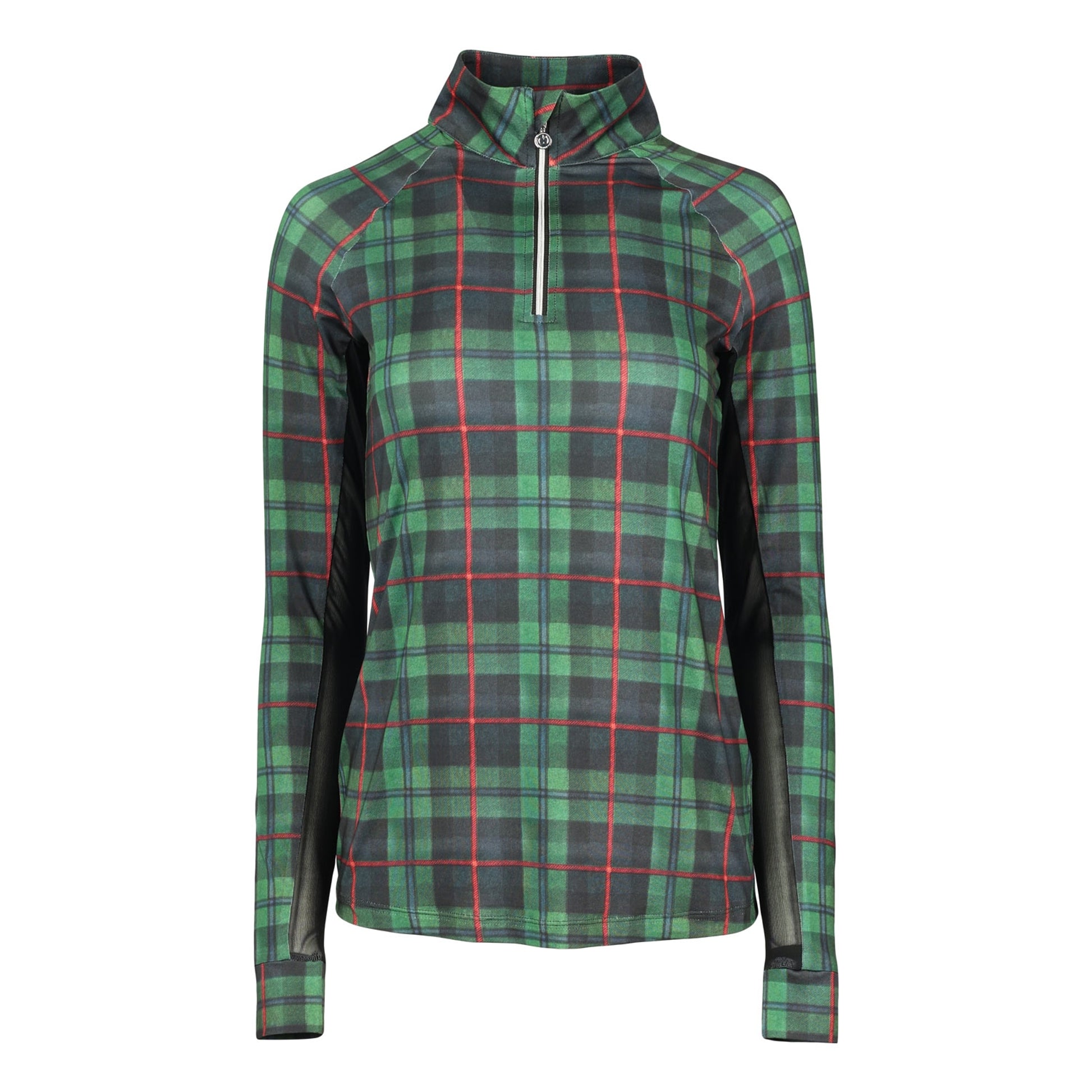 Dapplebay Ladies Holiday Plaid 1/4 Zip Light Riding Top
