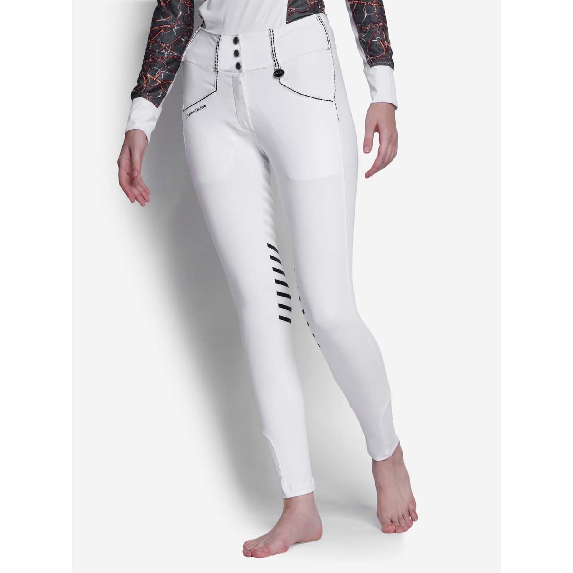 Equine Couture Ladies Saddle Stitch Extended Knee Patch Breeches