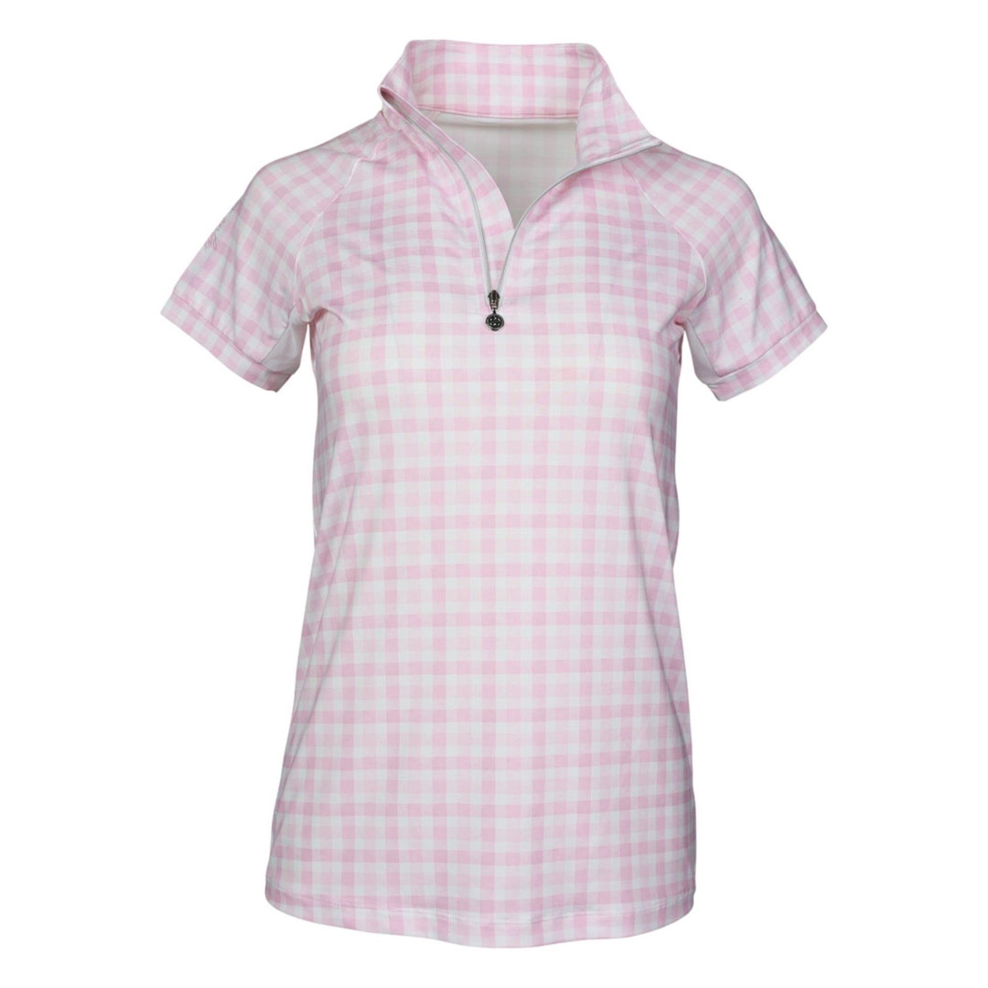 Dapplebay Kids Gingham Short Sleeve 1/4 Zip Riding Top