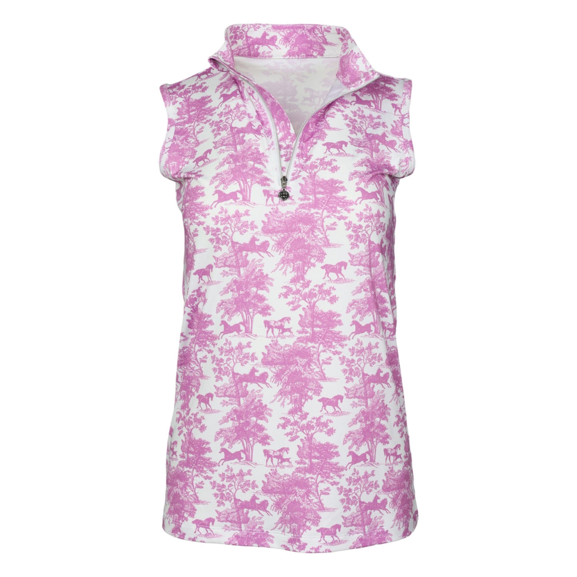 Dapplebay Ladies Equestrian Toile 1/4 Zip Sleeveless Light Riding Top