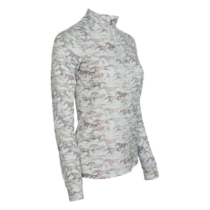 Dapplebay Galloping Watercolor 1/4 Zip Riding Top