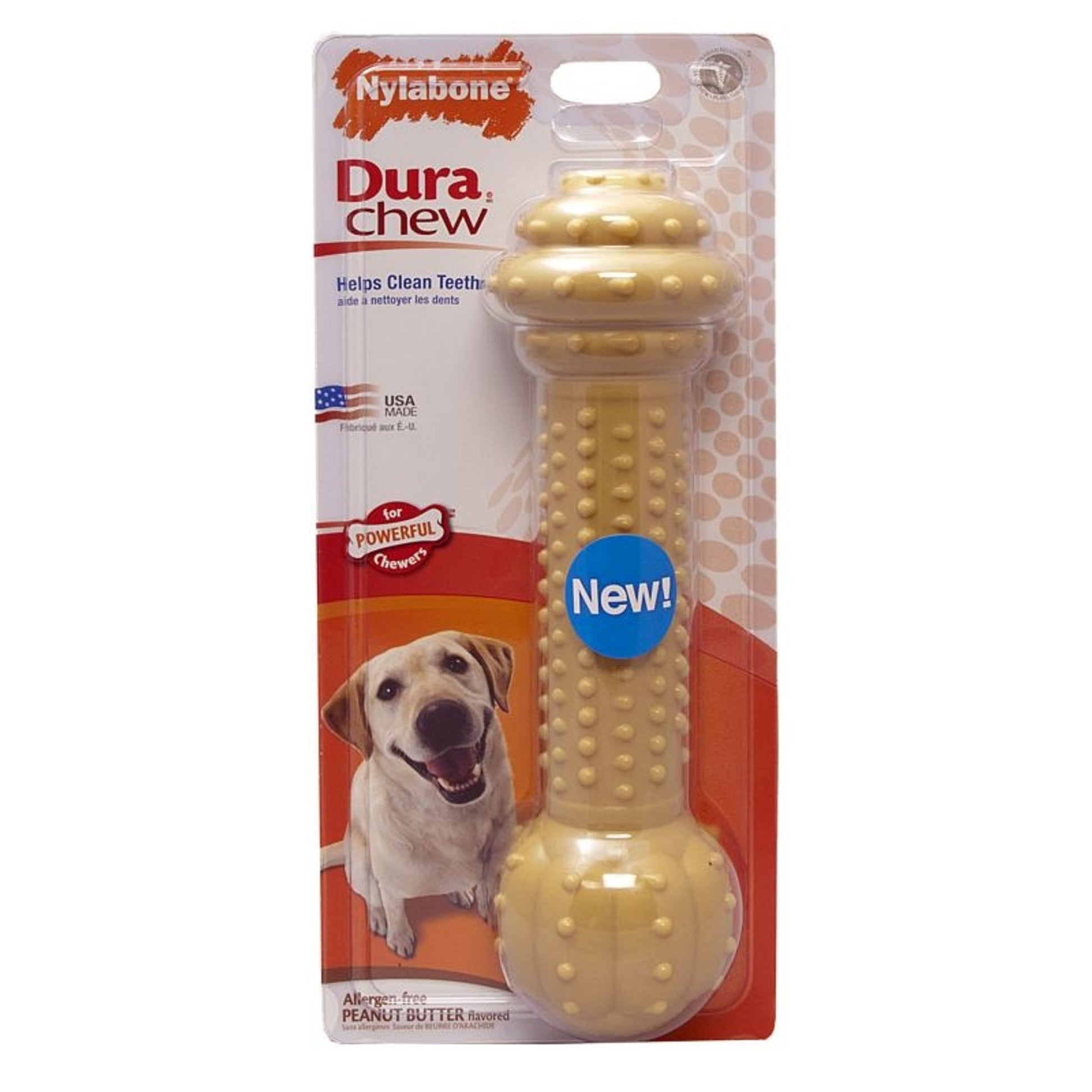 DuraChew Barbell Peanut Butter Dog Toy