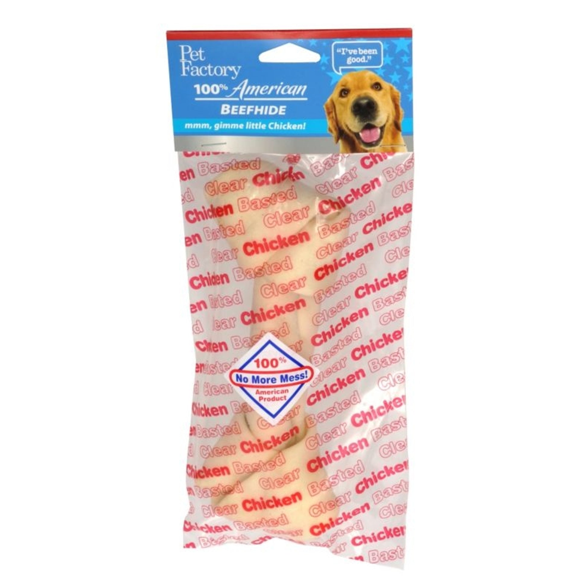 Clear Basted Bone Dog Rawhide