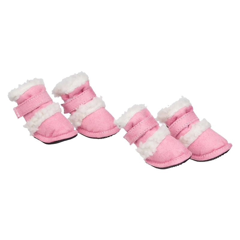 Pet Life Pink Shearling Duggz Dog Boots