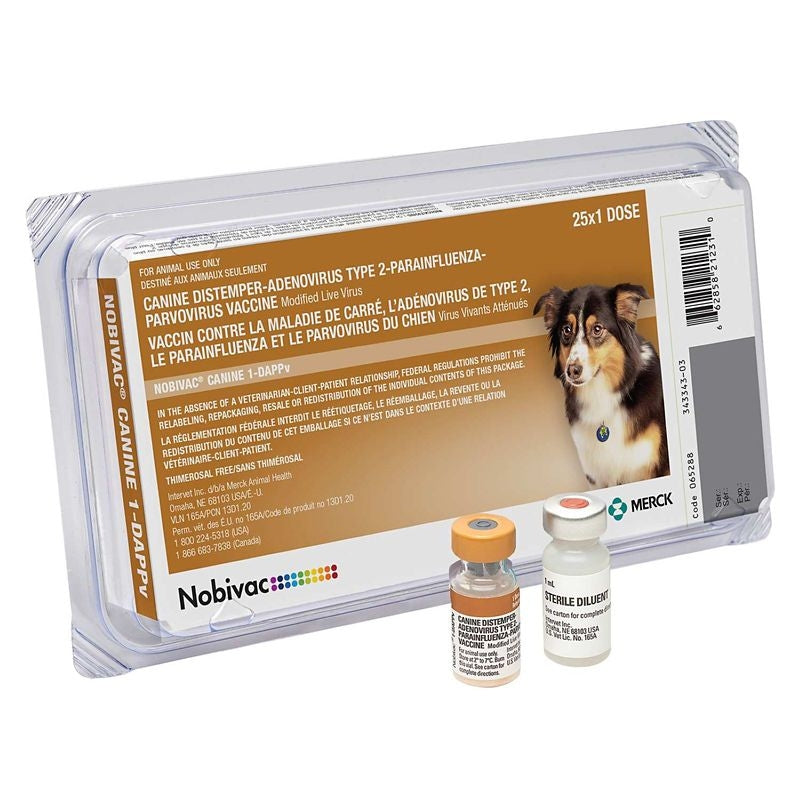 Nobivac 1 DAPPV Canine Vaccine - 25 Dose Pkg