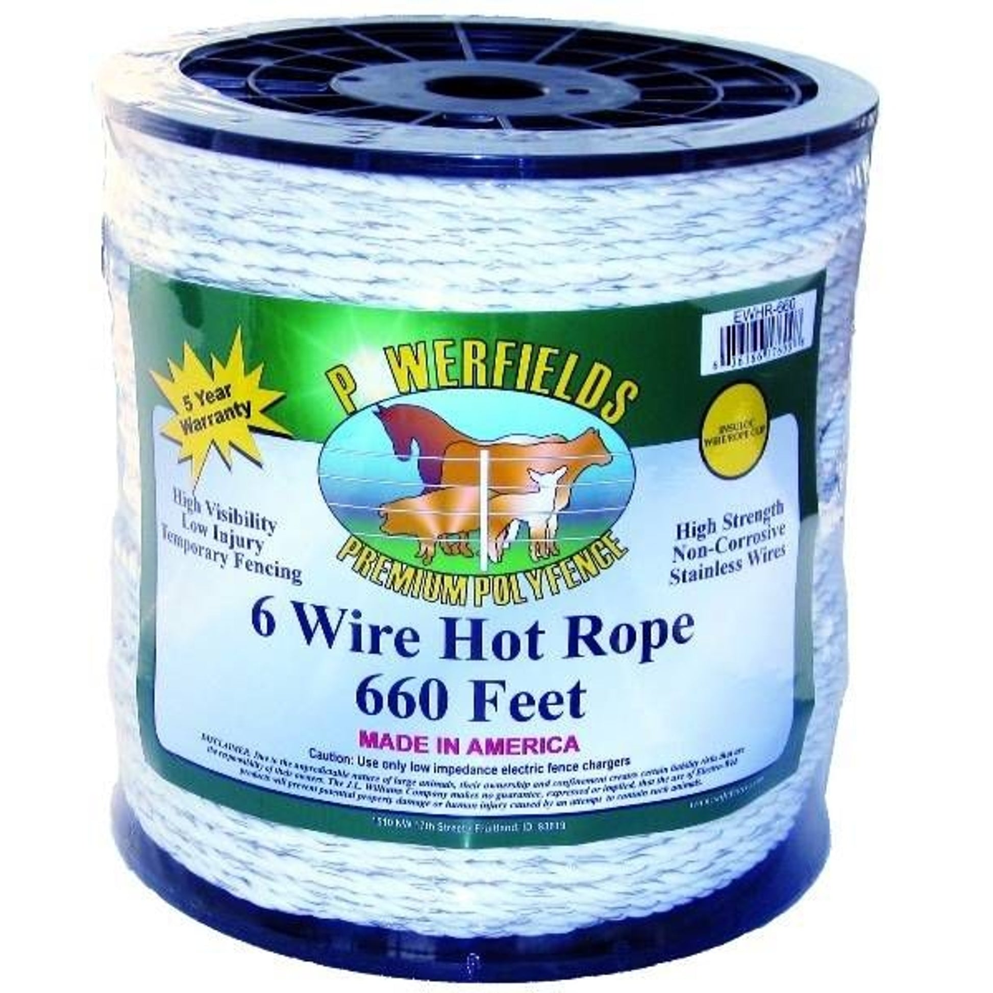 Powerfields Hot Rope 1/4in x 660ft White