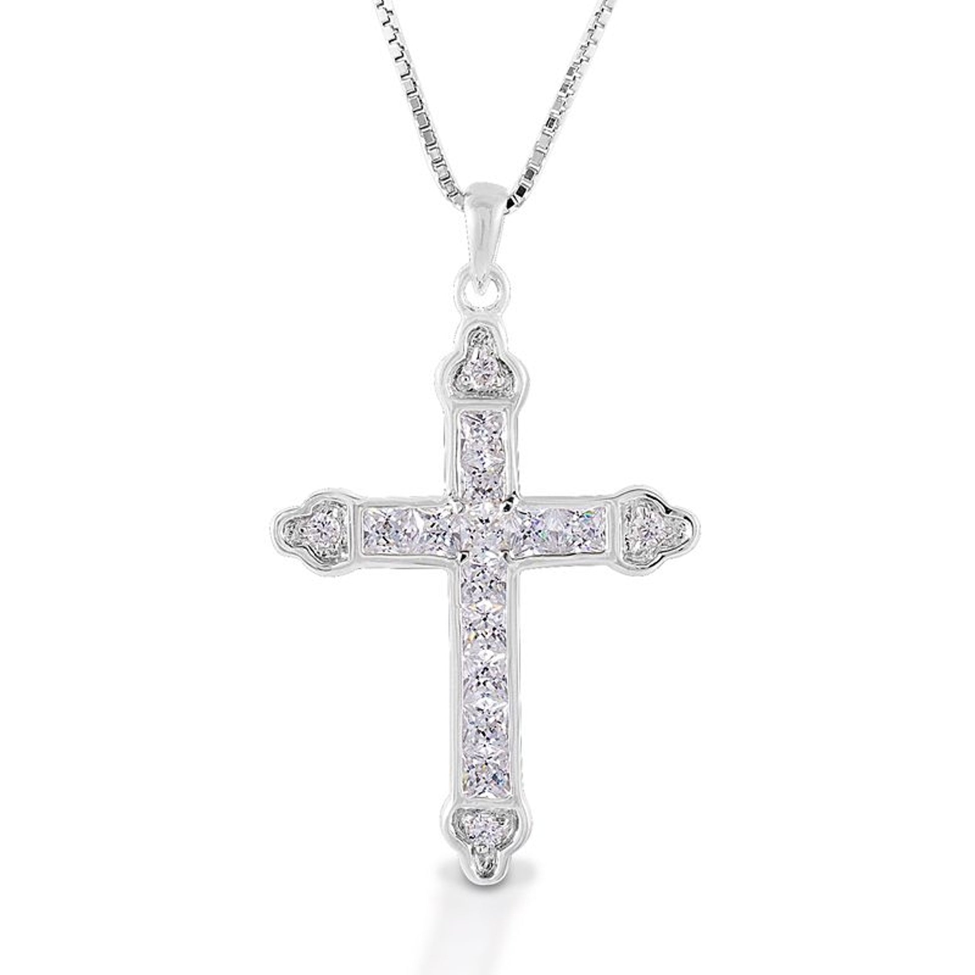 Kelly Herd Channel Set Cross Necklace