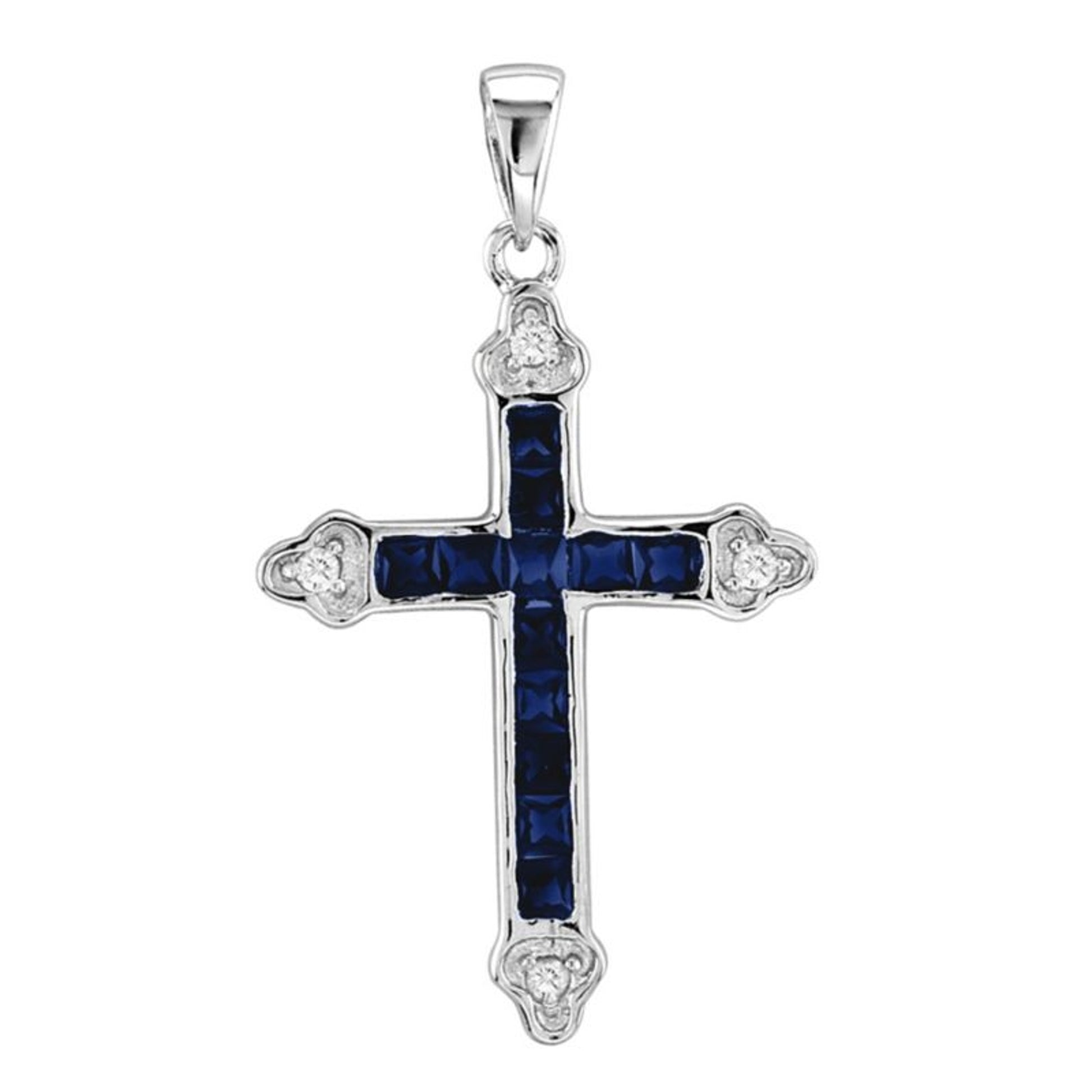 Kelly Herd Channel Set Cross Necklace