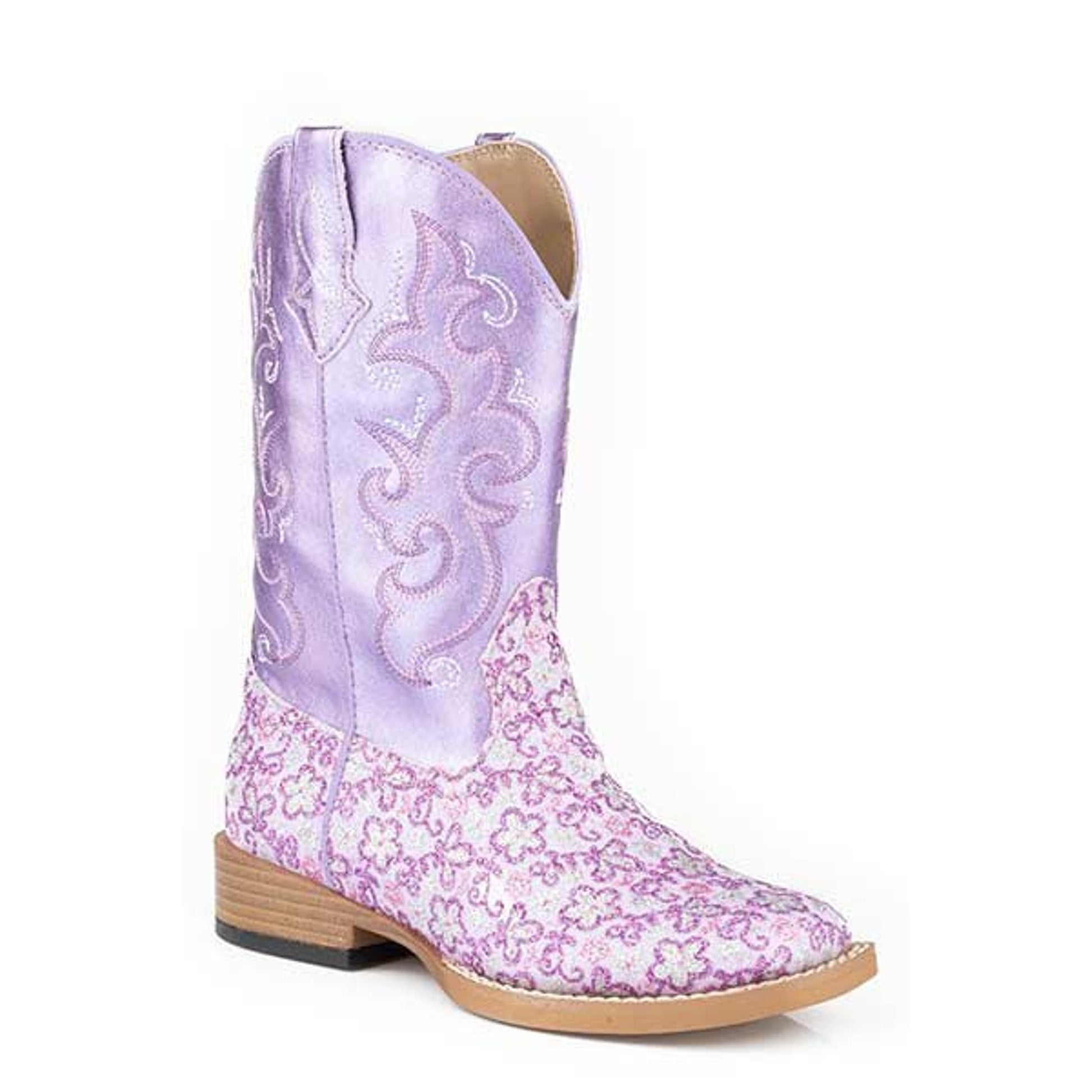 Roper Kids Lavender Square Toe Purple Boots