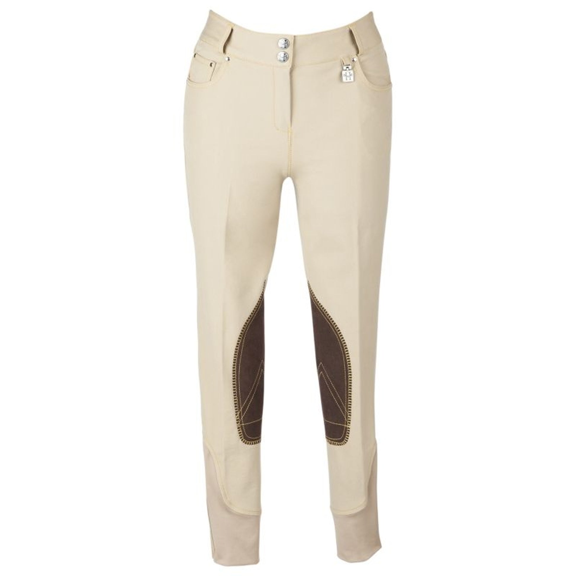 Huntley Ladies Beige Knee Patch Riding Pant