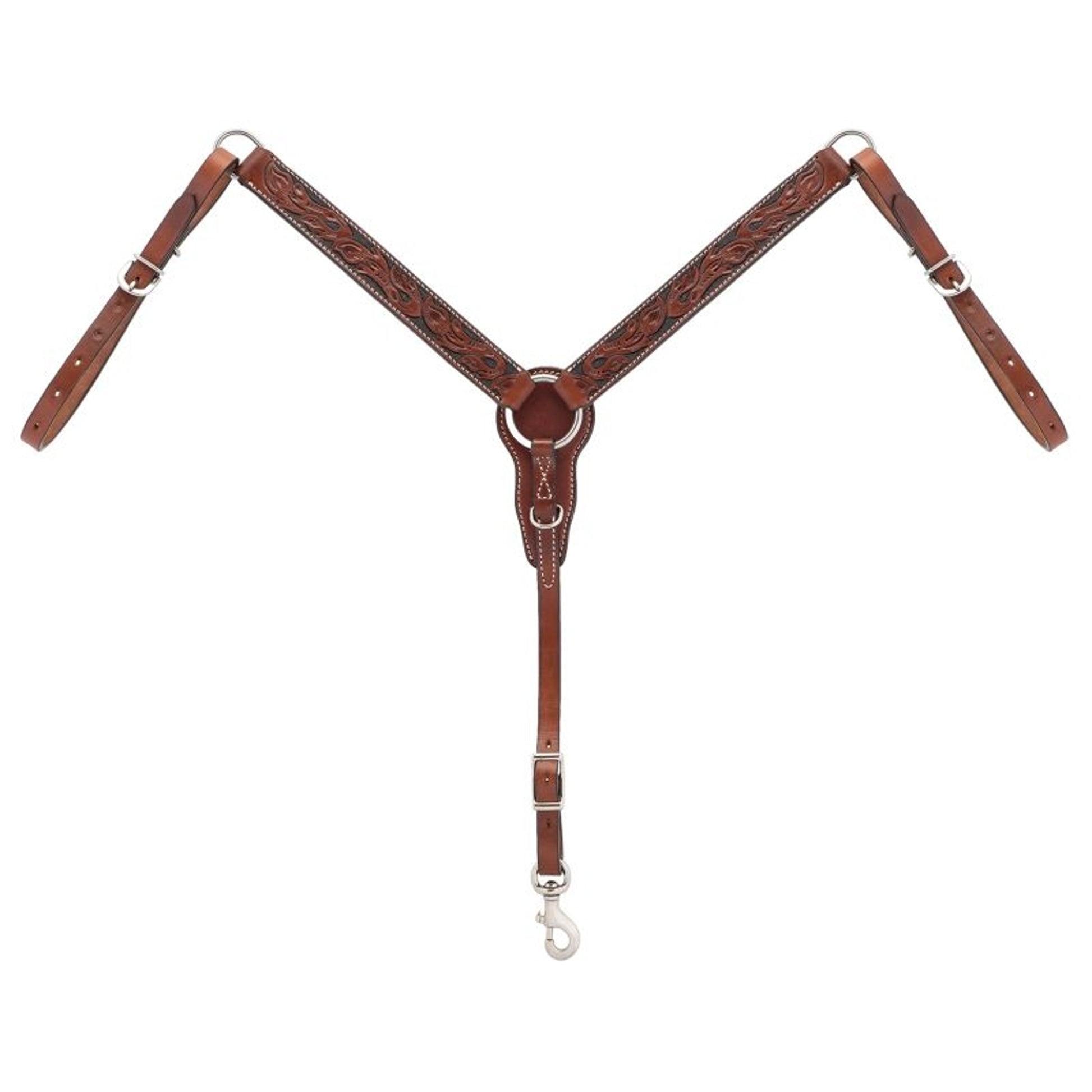 Weaver Turq Cross Carved Chest Pony Breast Collar