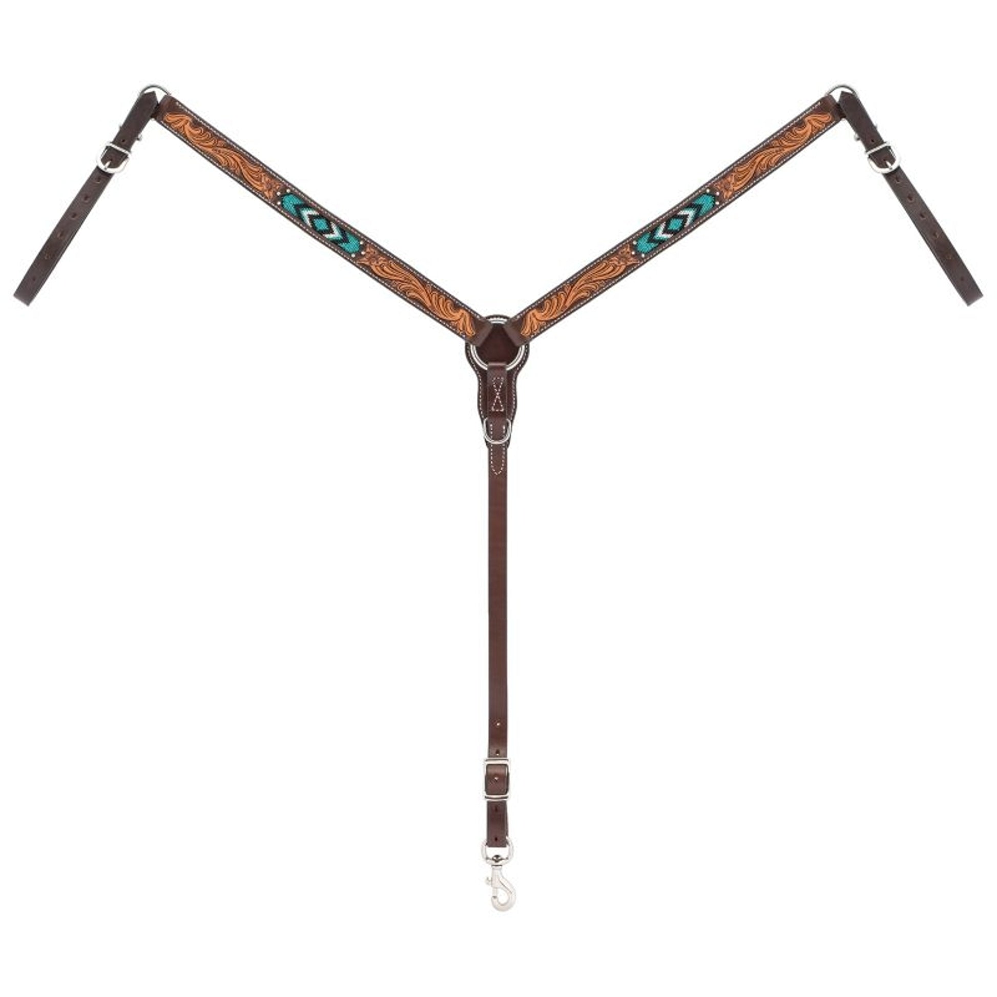 Weaver Turq Cross Turquoise Beaded Breast Collar
