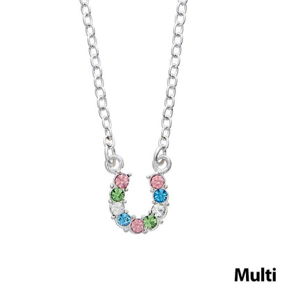 Horseshoe Necklace 16 Blue