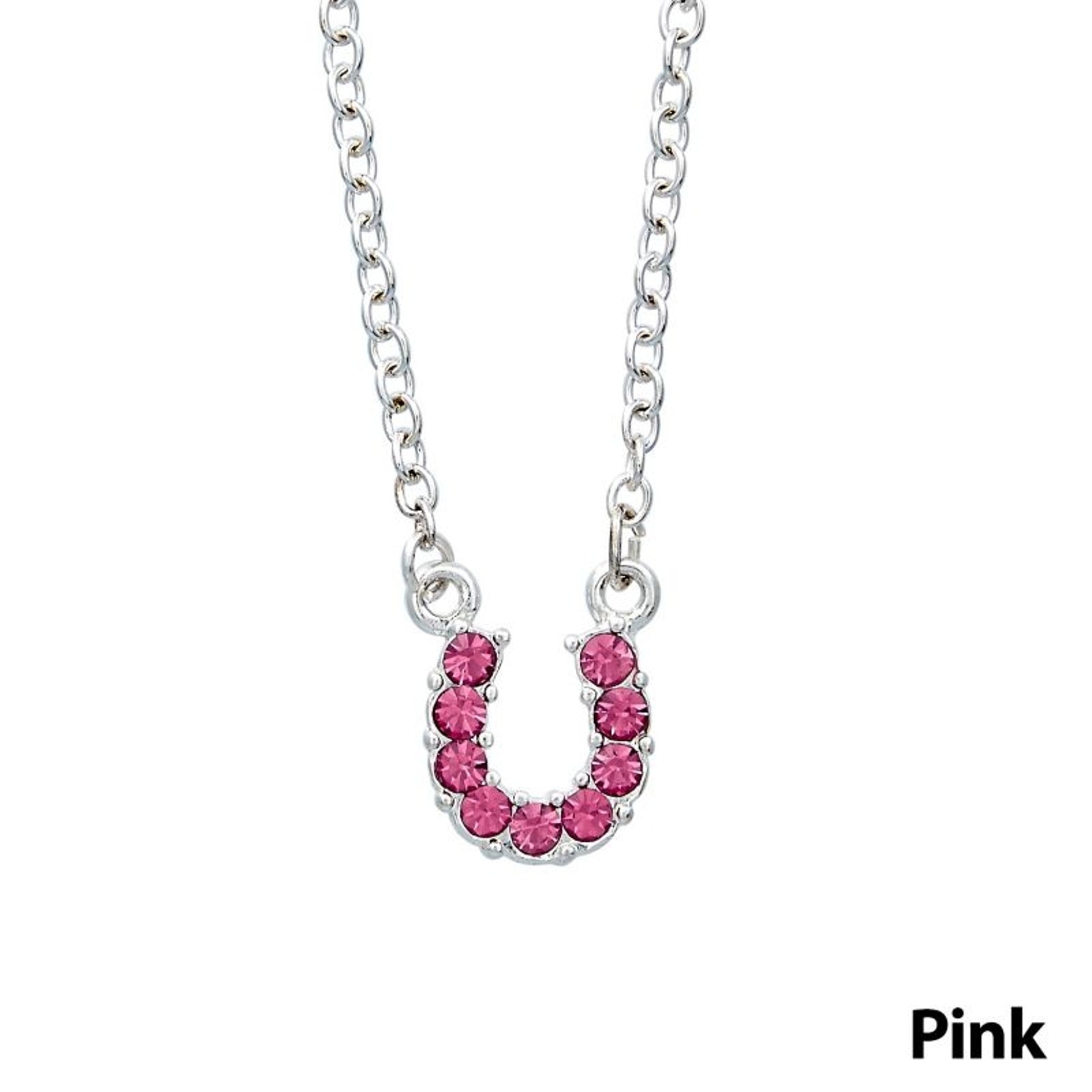 Horseshoe Necklace 16 Blue