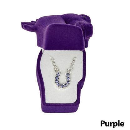 Horseshoe Necklace 16 Blue