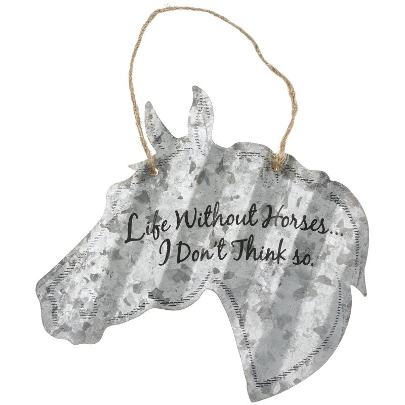 Horse Shaped Metal Sign
