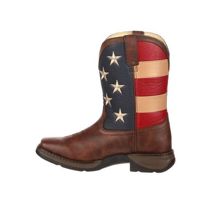 Lil Durango Kids Patriotic Sq Toe Flag Boots