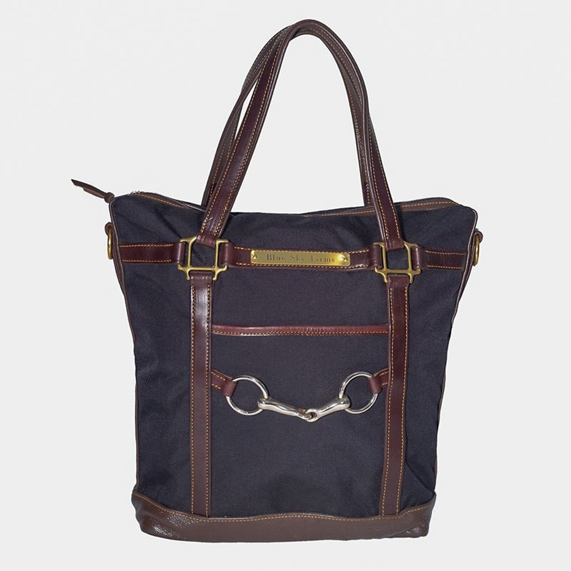 Personalized Green Hill Cordura Leather Tote