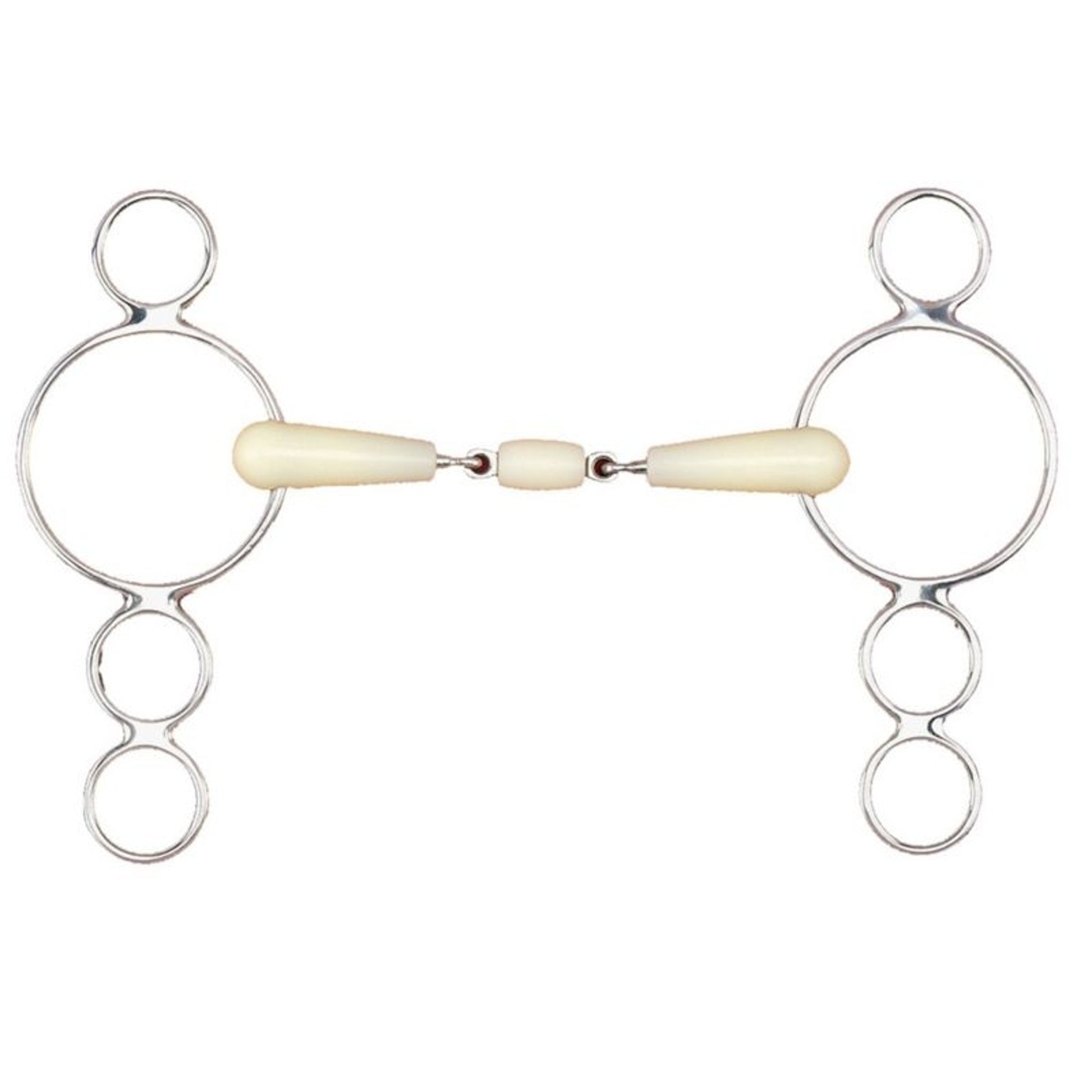 Happy Mouth Dbl Joint Roller 3-Ring Gag Bit