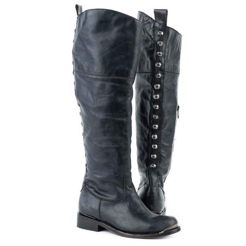 Stetson Ladies Snip Toe Over Knee Blk Boots