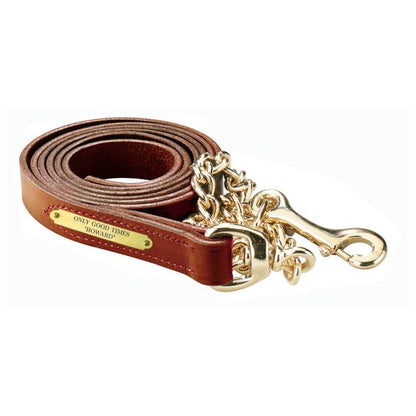 Perri's Personalized Leather Lead with 30" Chain