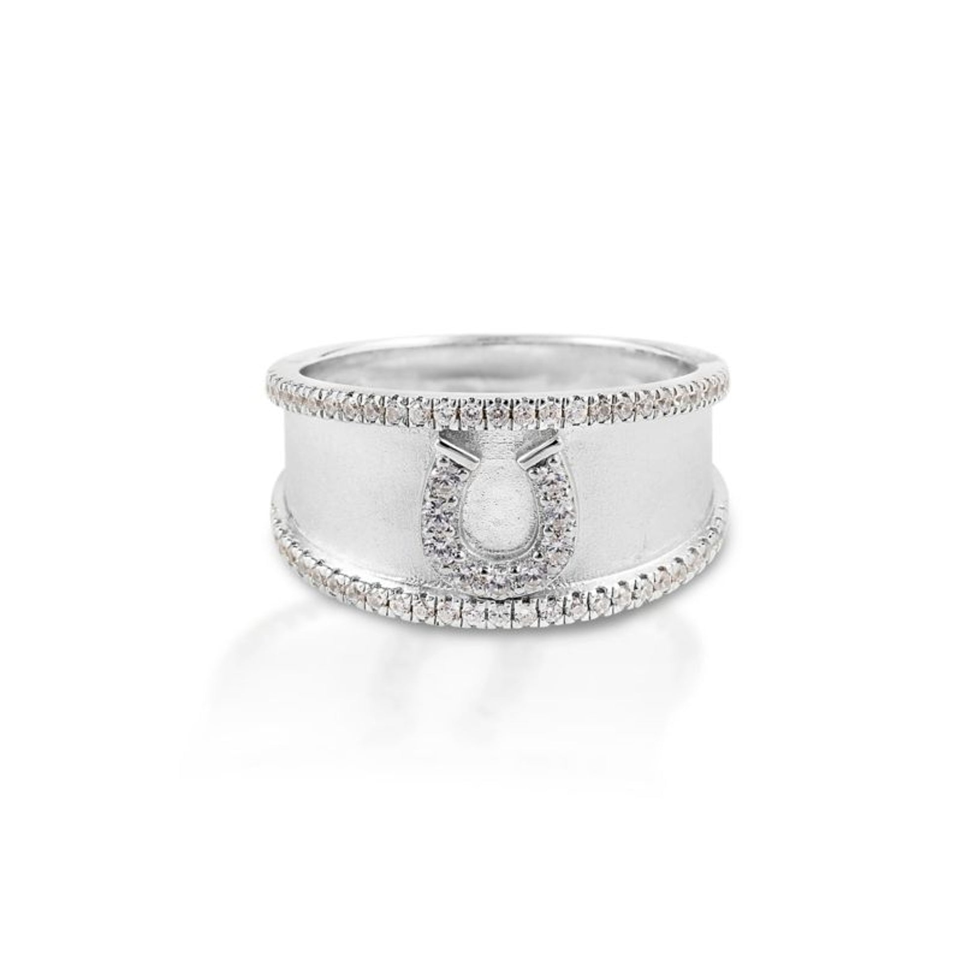 Kelly Herd Crystal Bordered Horseshoe Ring
