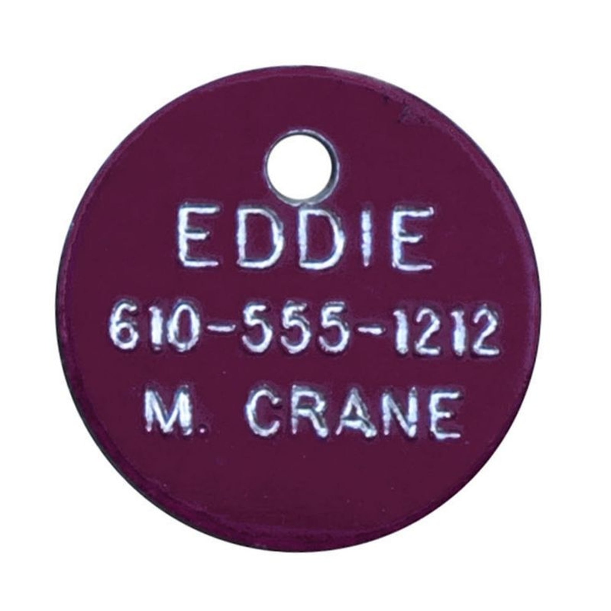 Personalized 7/8in Round Aluminum Tag