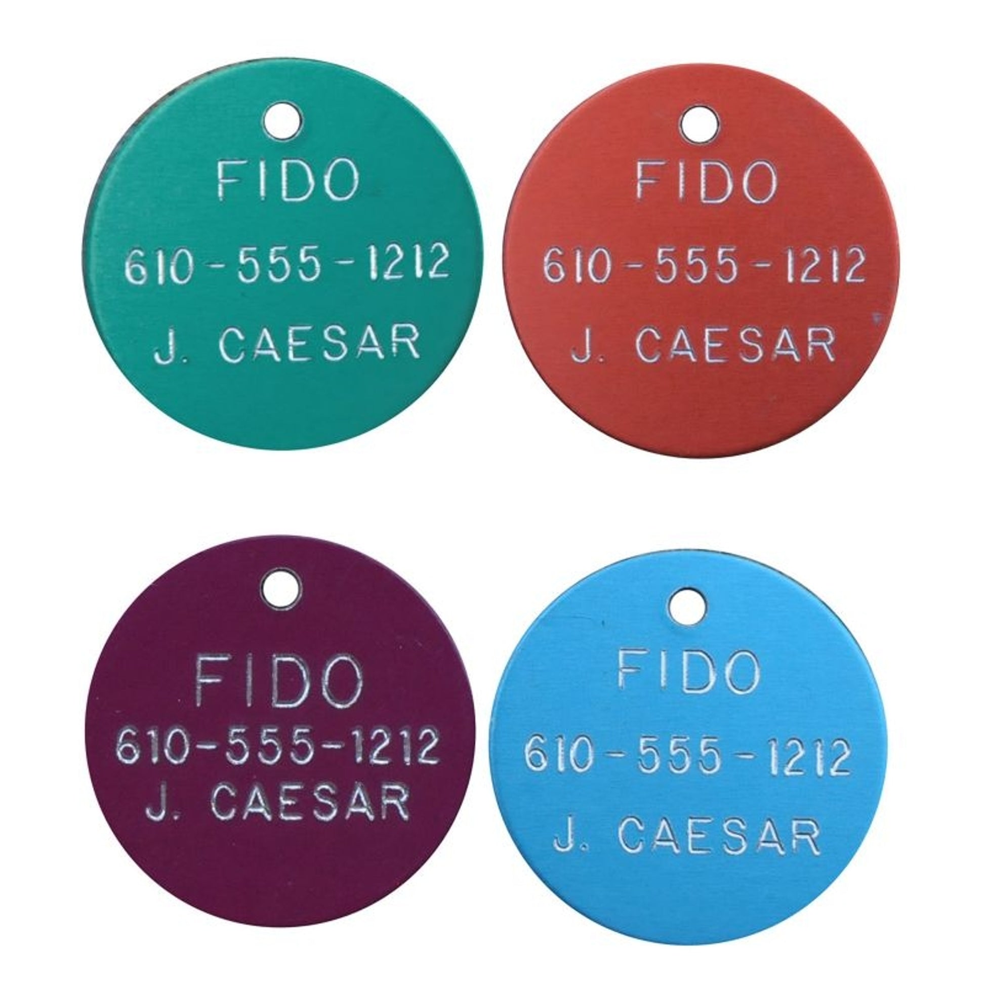 Personalized 1 1/4in Round Aluminum Tag