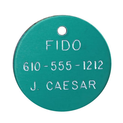 Personalized 1 1/4in Round Aluminum Tag