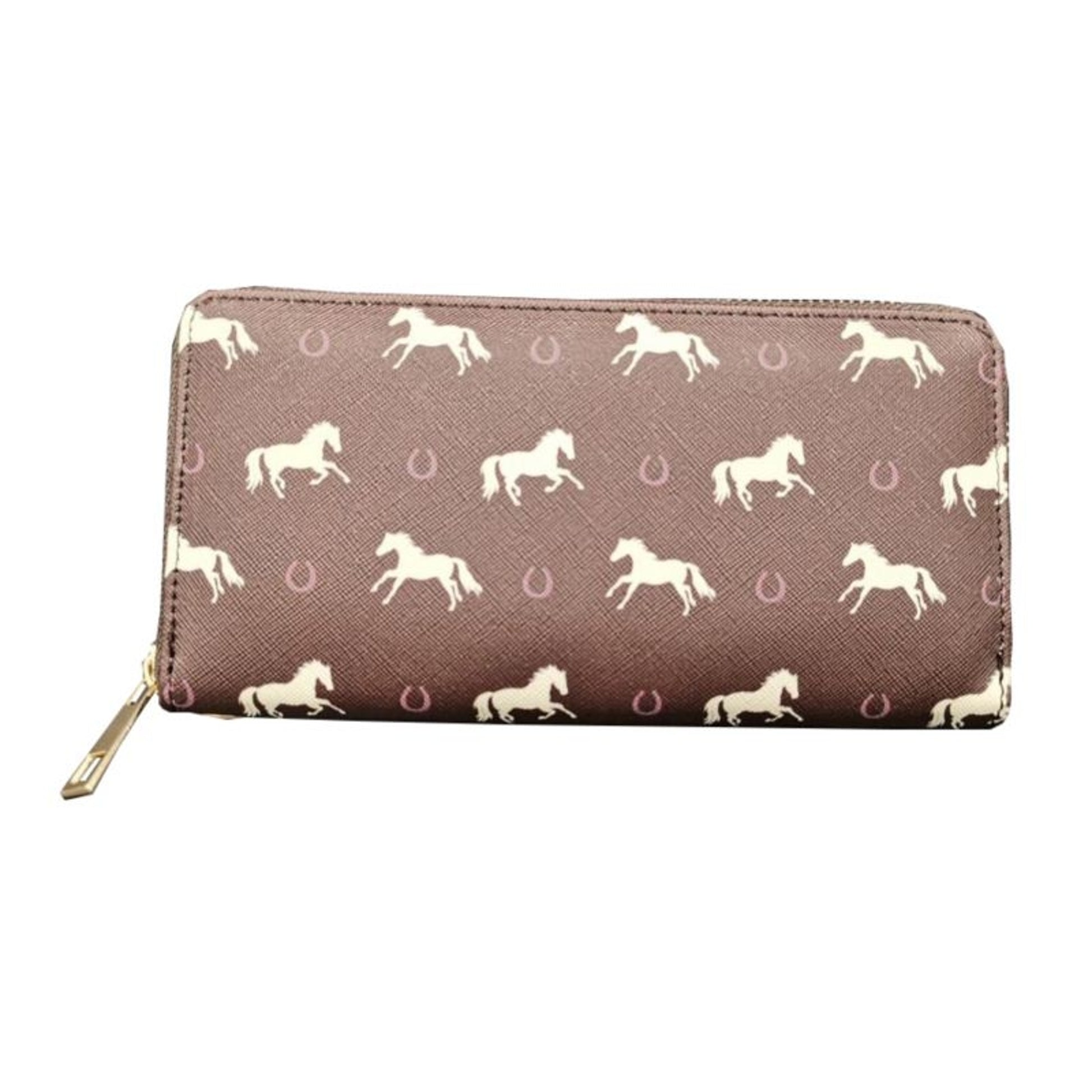 Lila Horses and Horseshoes Clutch Wallet
