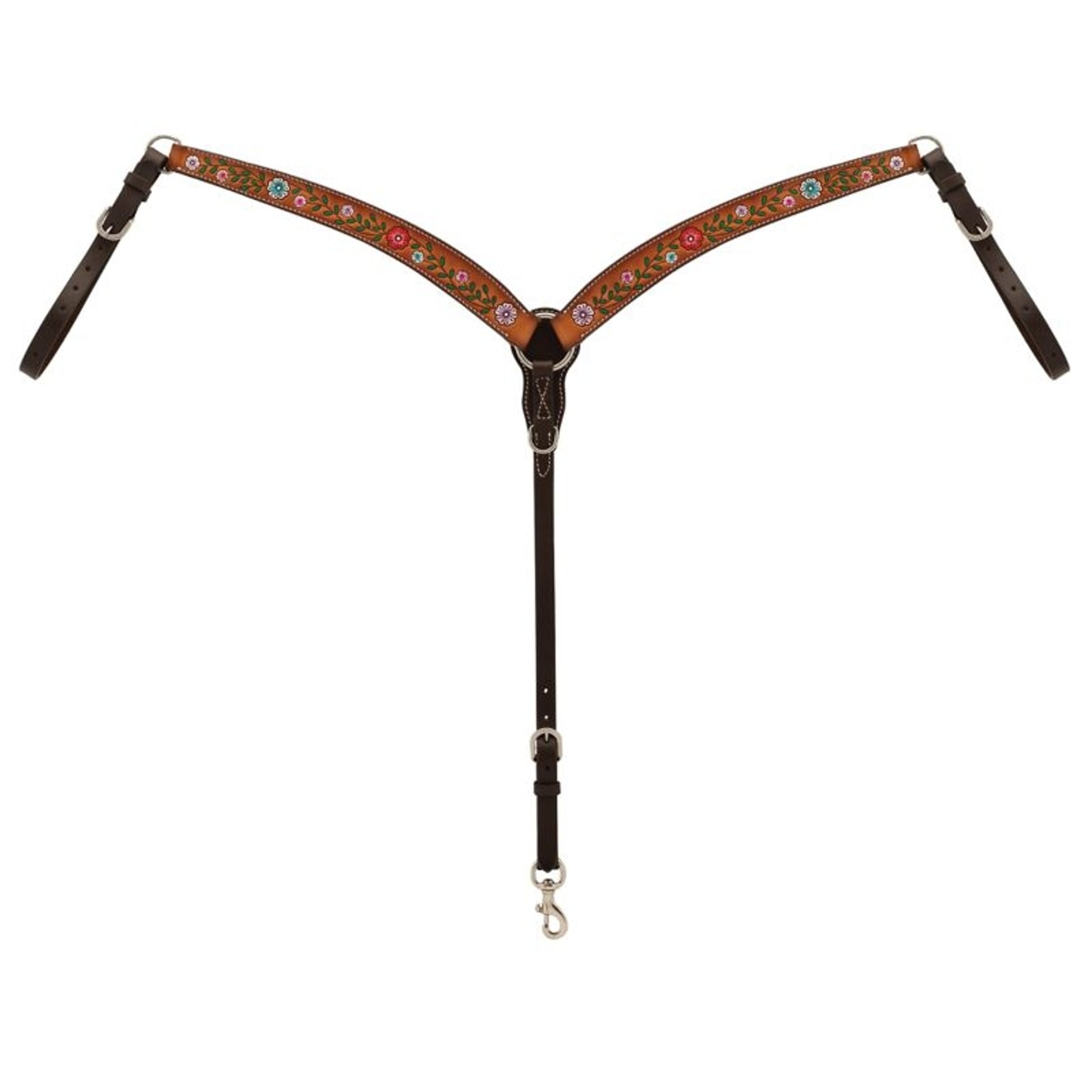 Weaver Turq Cross Floral Vine Breast Collar