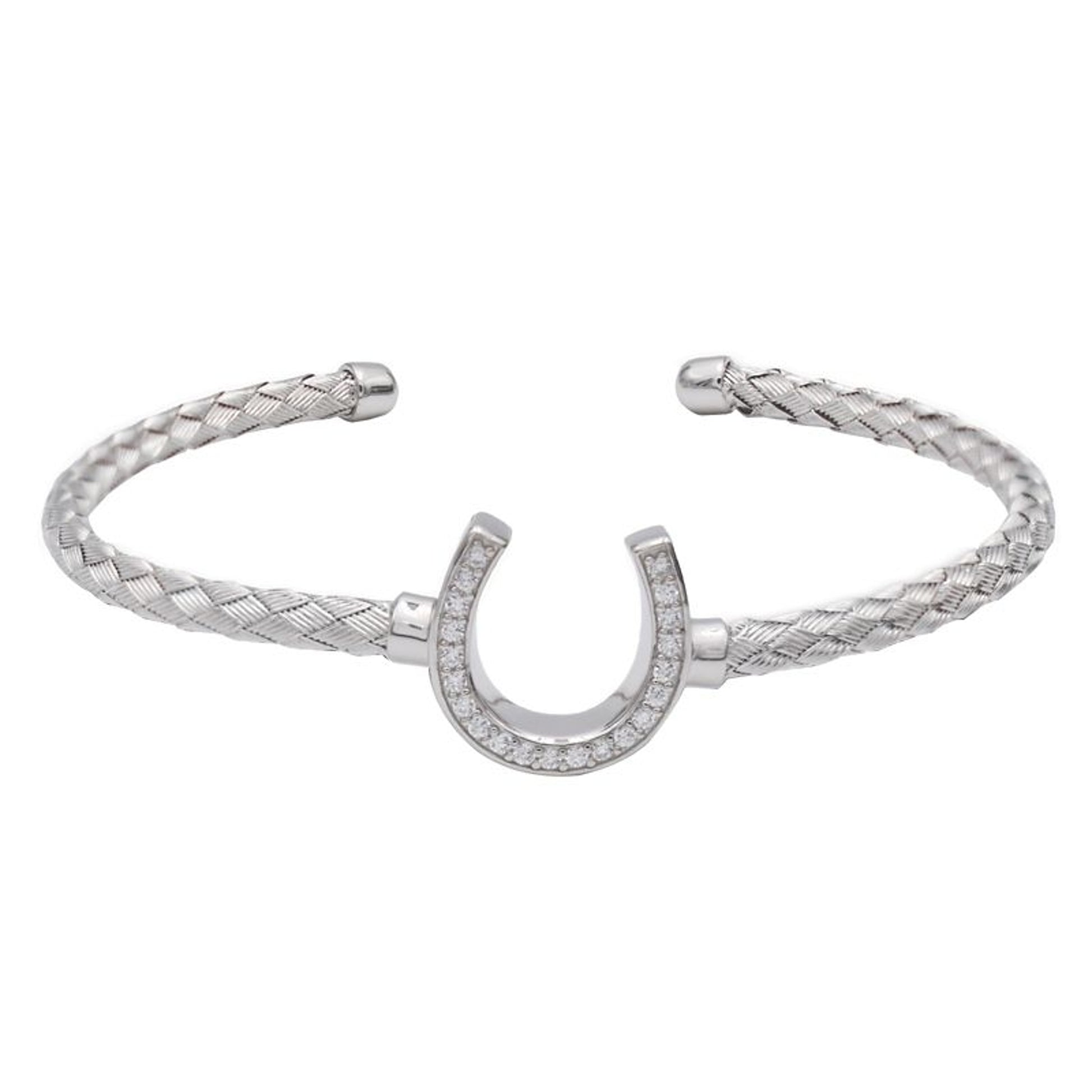 Kelly Herd Italian Weave Horseshoe Bracelet Large
