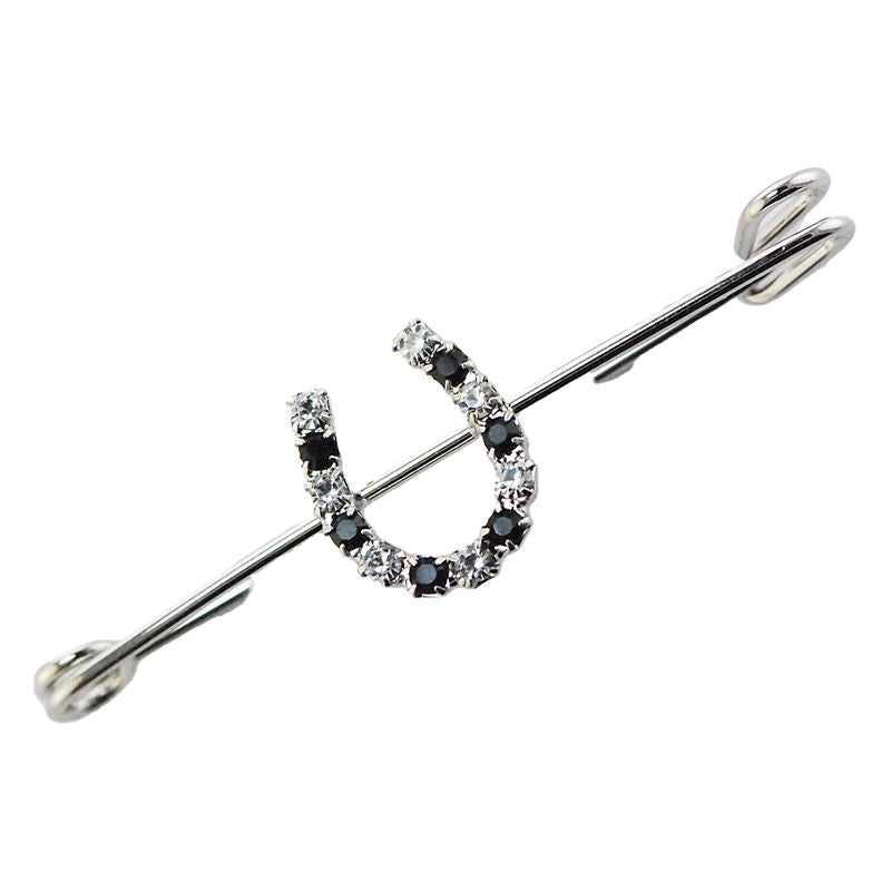 Finishing Touch Jet/Crystal Horseshoe Stock Pin