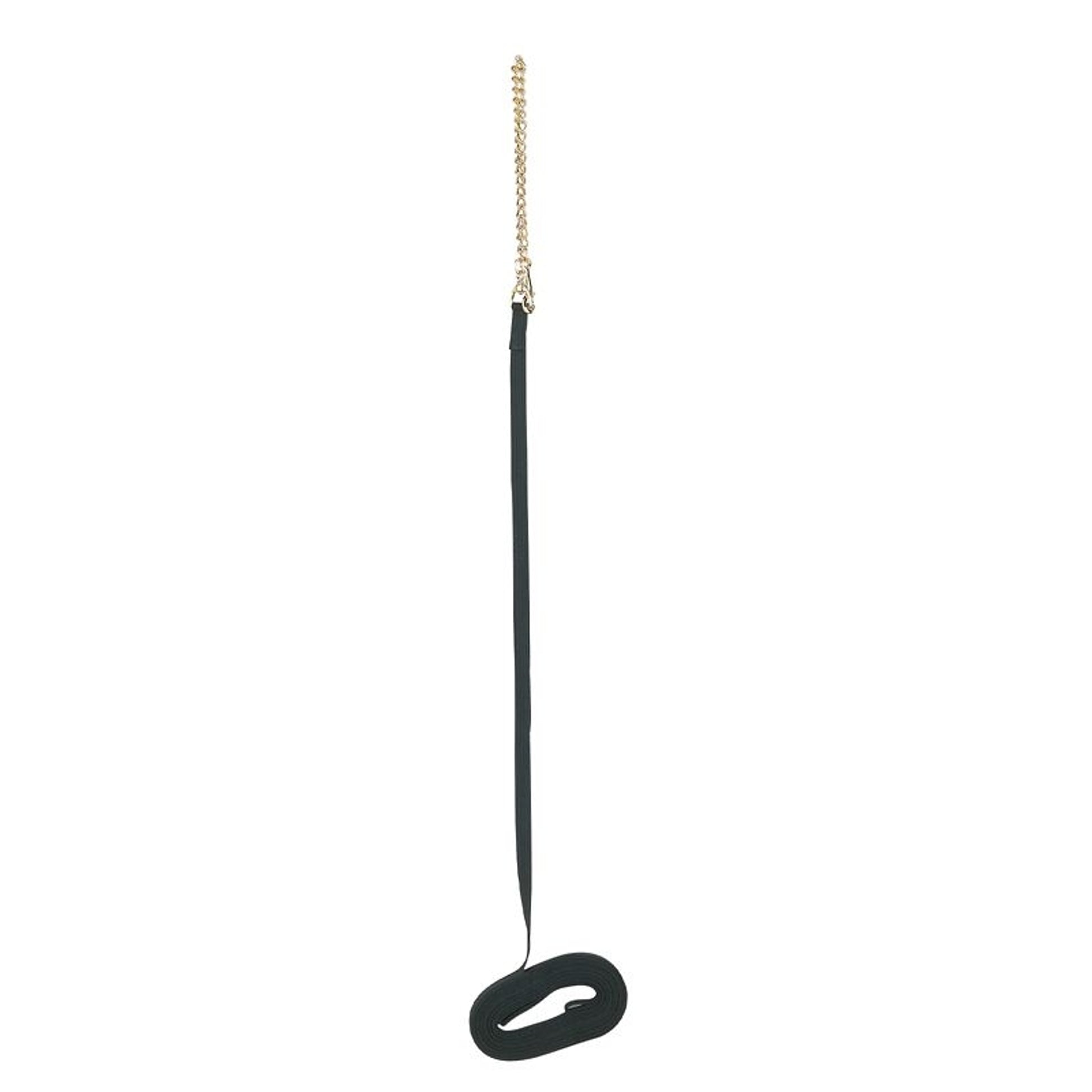 Perris Black Cotton 30Ft Lunge Line with Chain