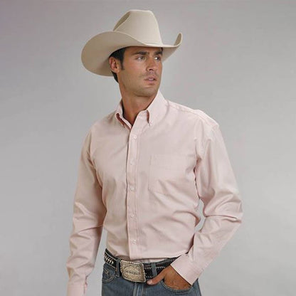 End On End Pocket Long Sleeve Button Shirt 2X Pink