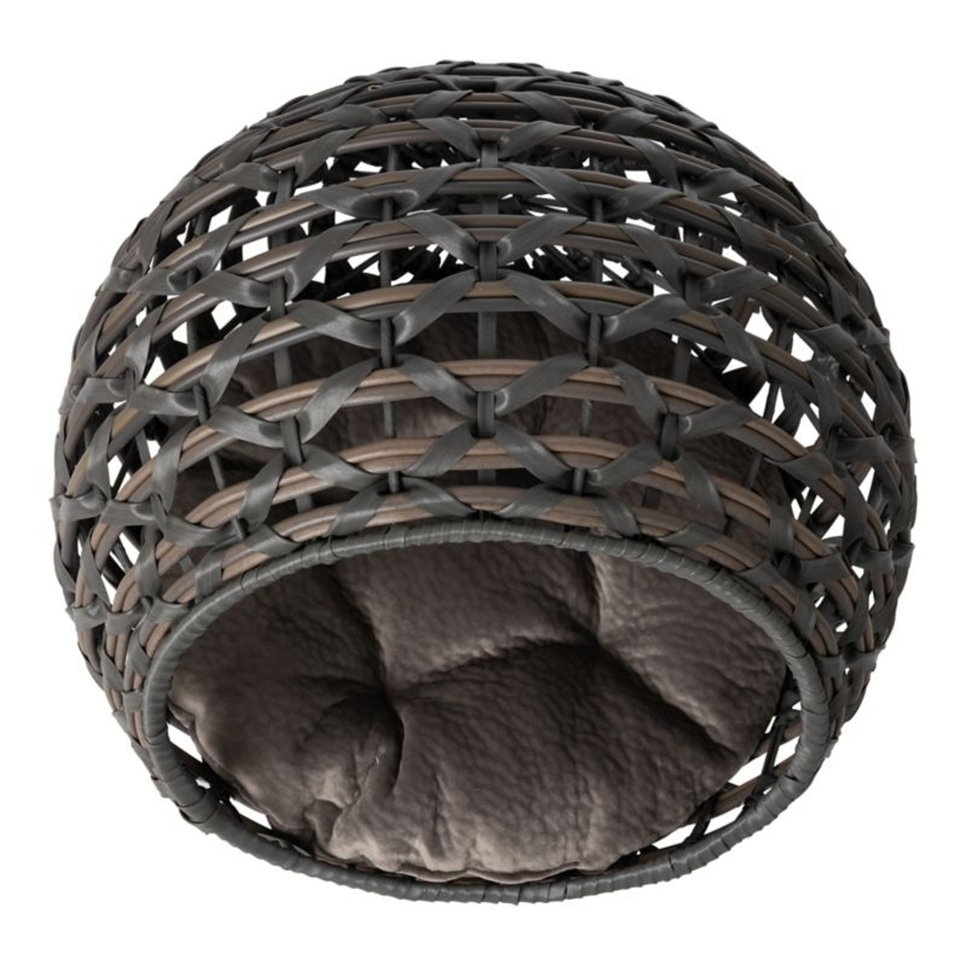 Huntley Pet Hemisphere Rattan Pet Bed with Cushion