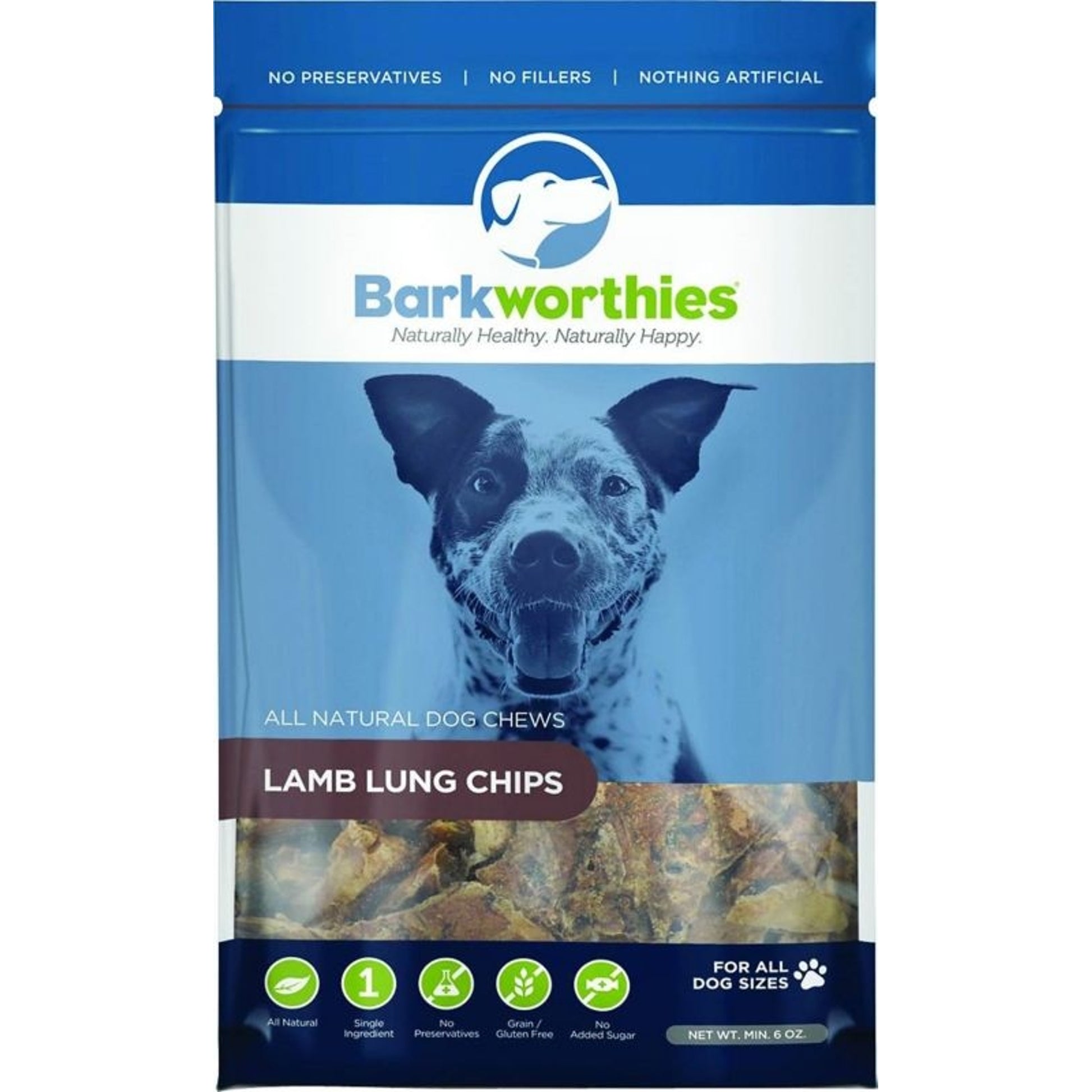 All Natural Lamb Lung Chips Dog Treats 6 Oz.