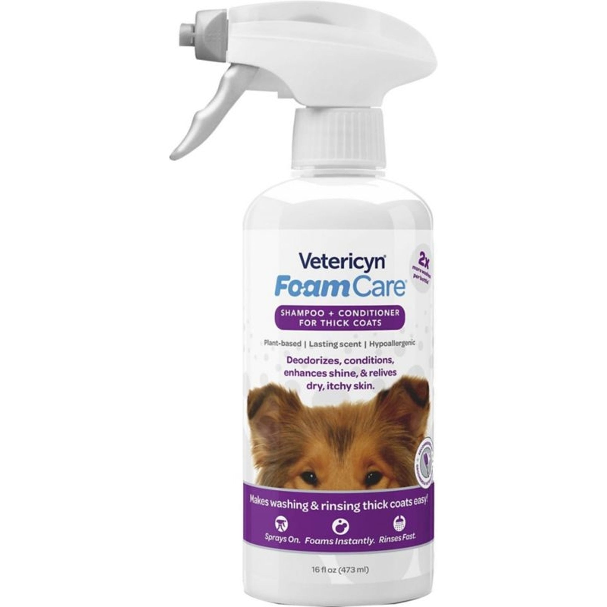 Vetericyn Foamcare Pet Shampoo Hi D 16 Oz.