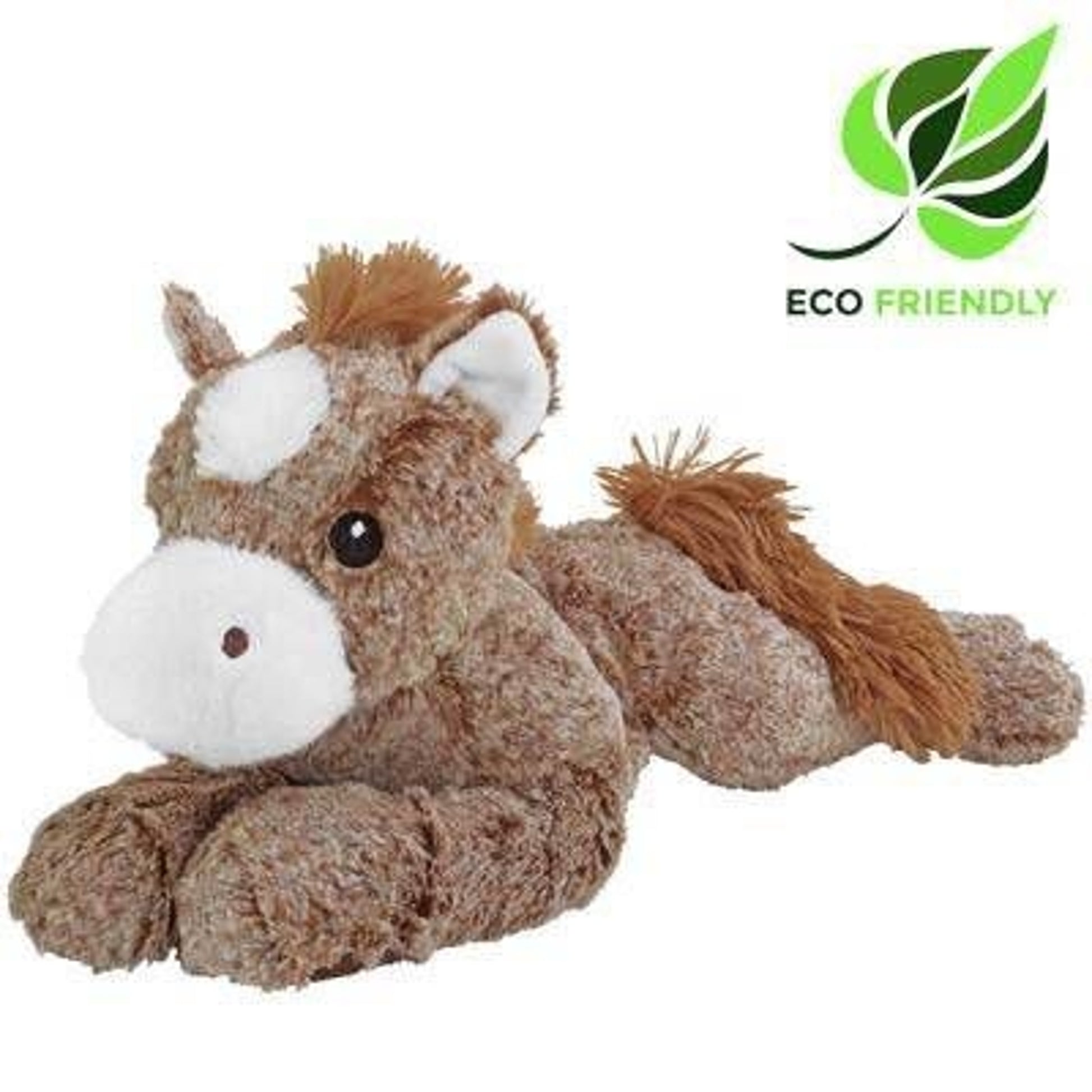 Plush Resting Horse Brown/White 15In