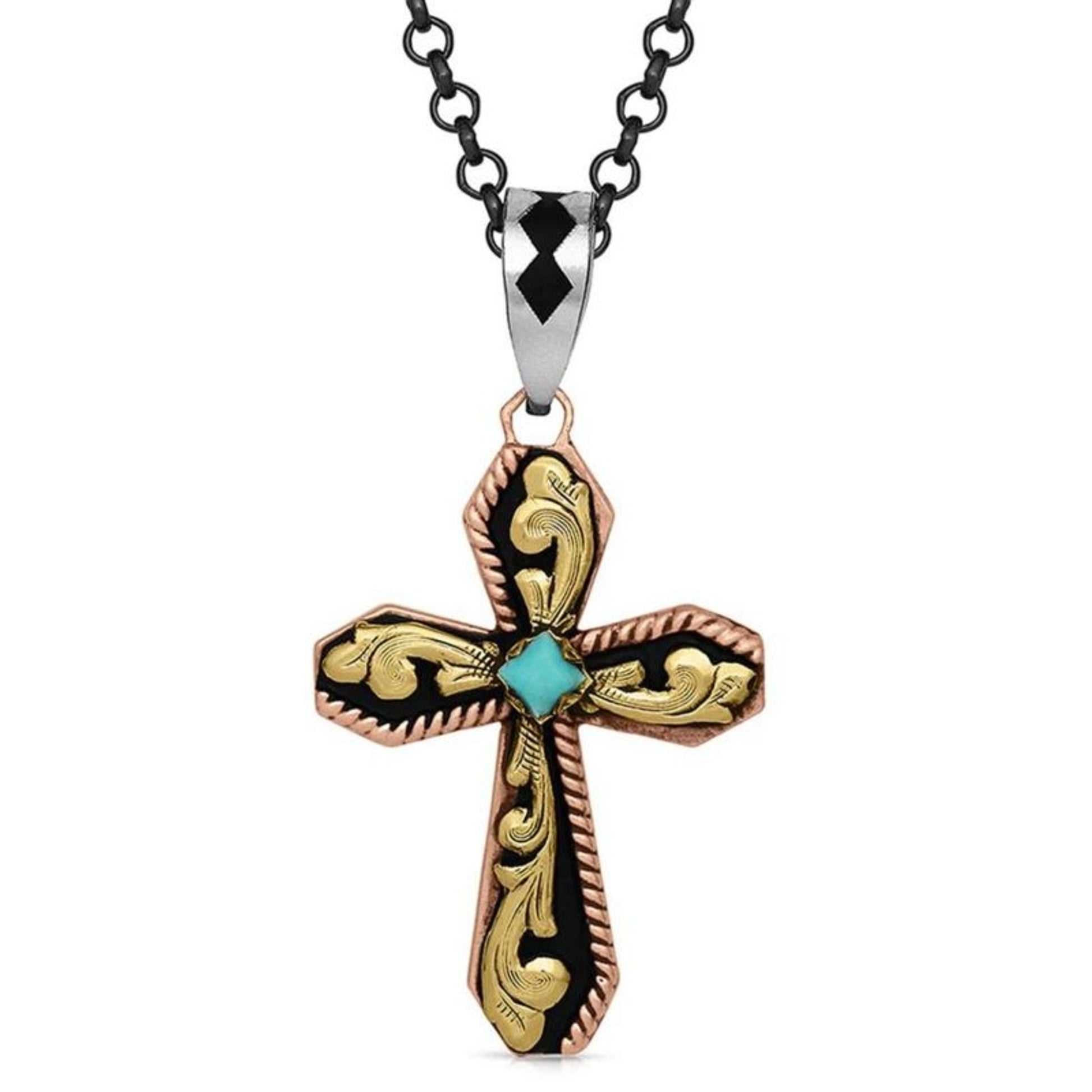 Montana Silversmiths Tri Tone Cross Necklace