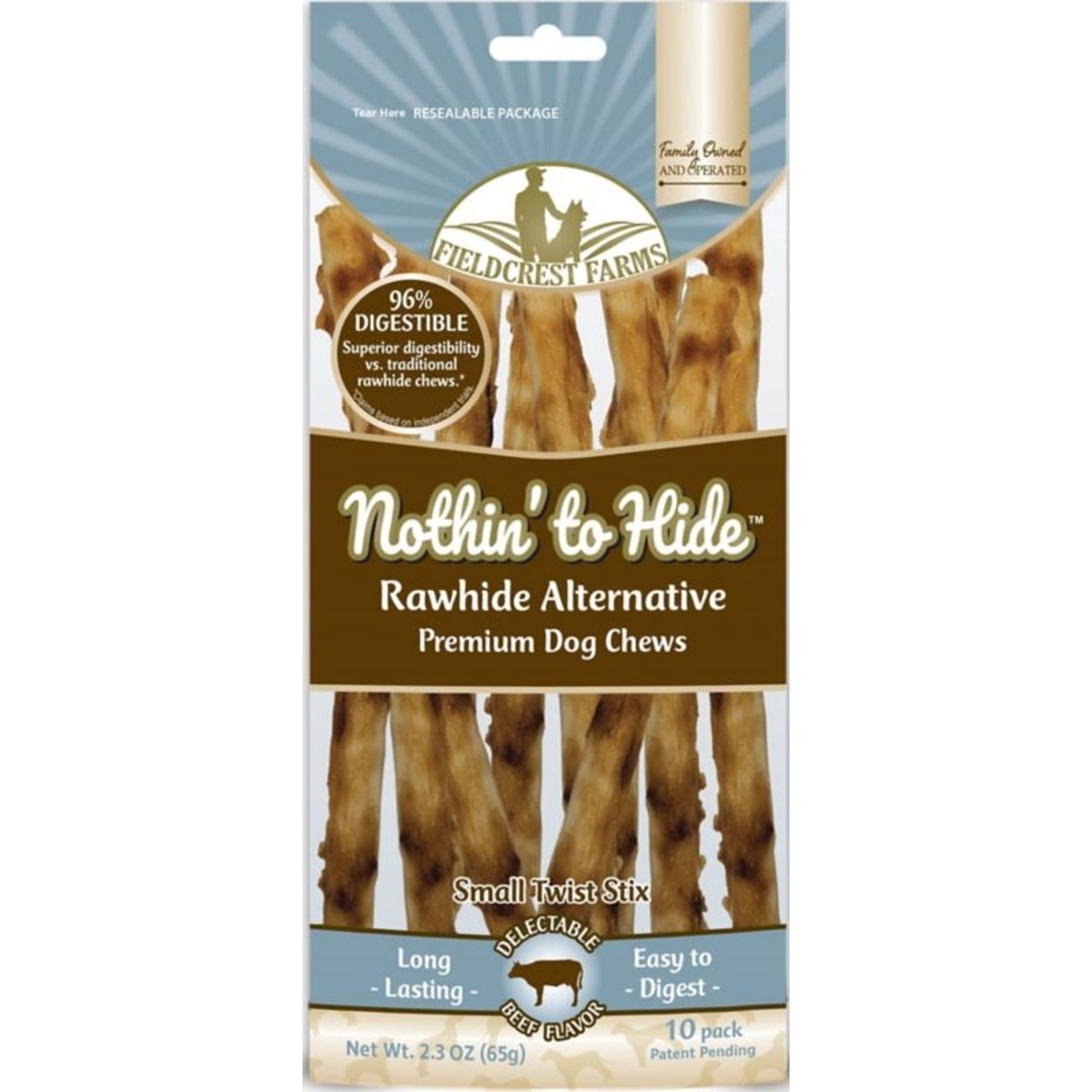 Nothin To Hide Small Twist Stix Beef 10pk