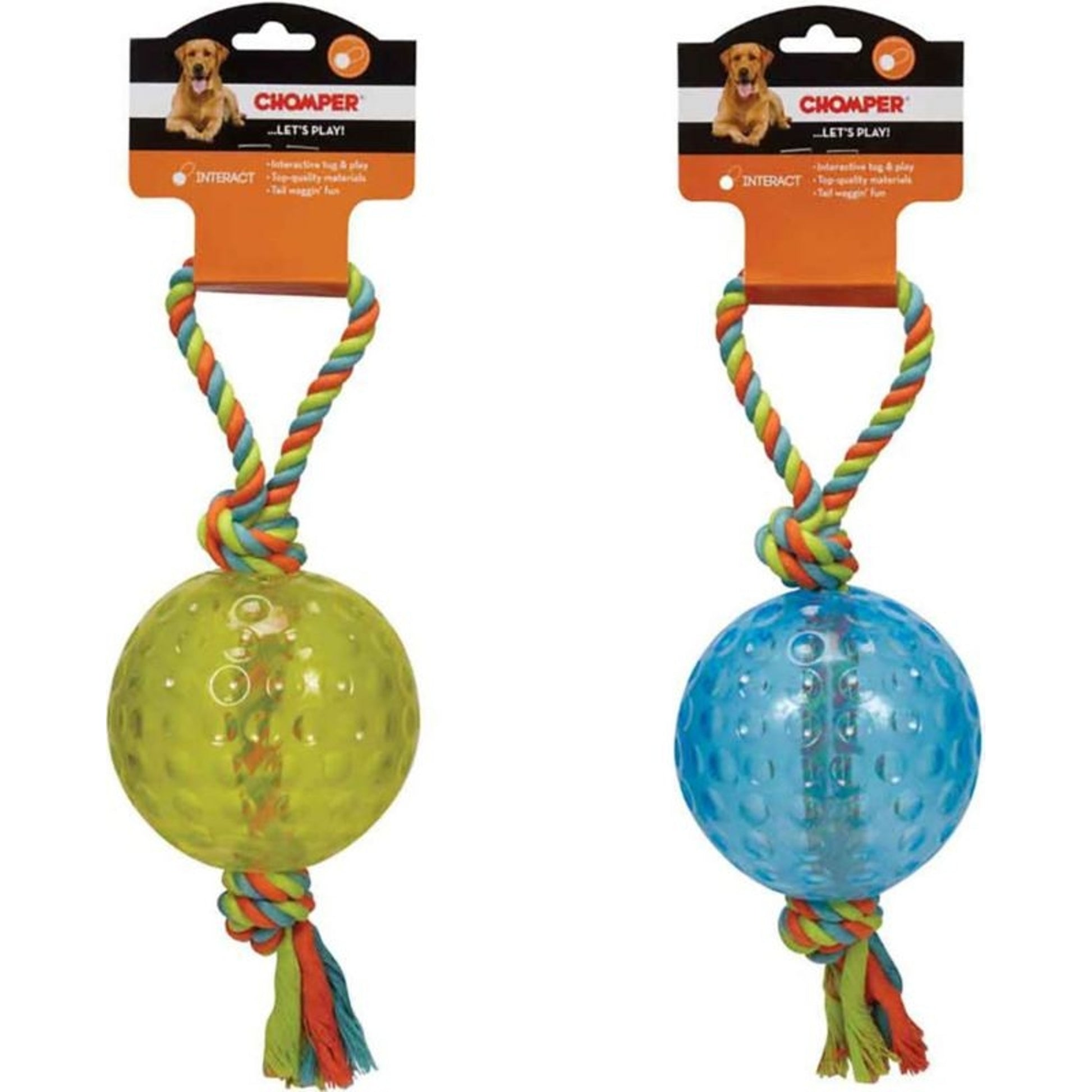 Chomper Rope Tug Toy With Tpr Ball