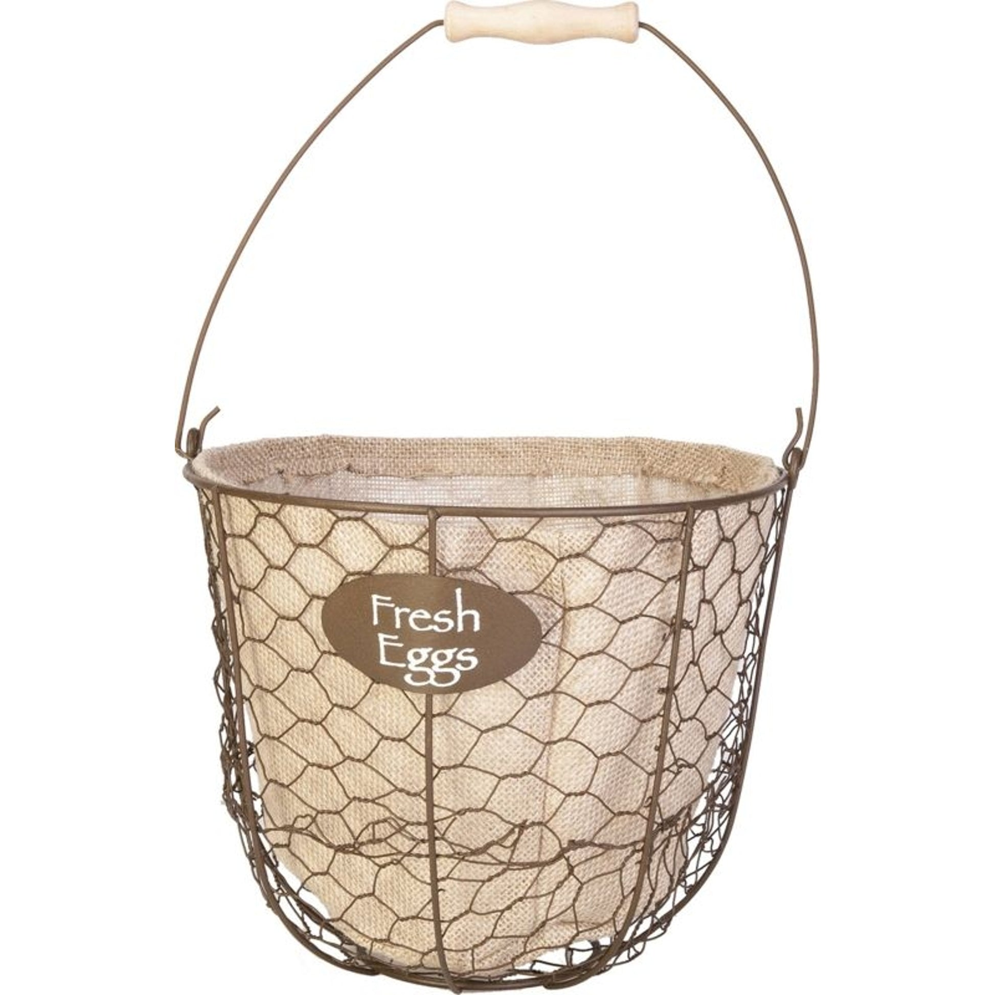 Egg Gathering Basket/Planter with Burlap Liner 10i
