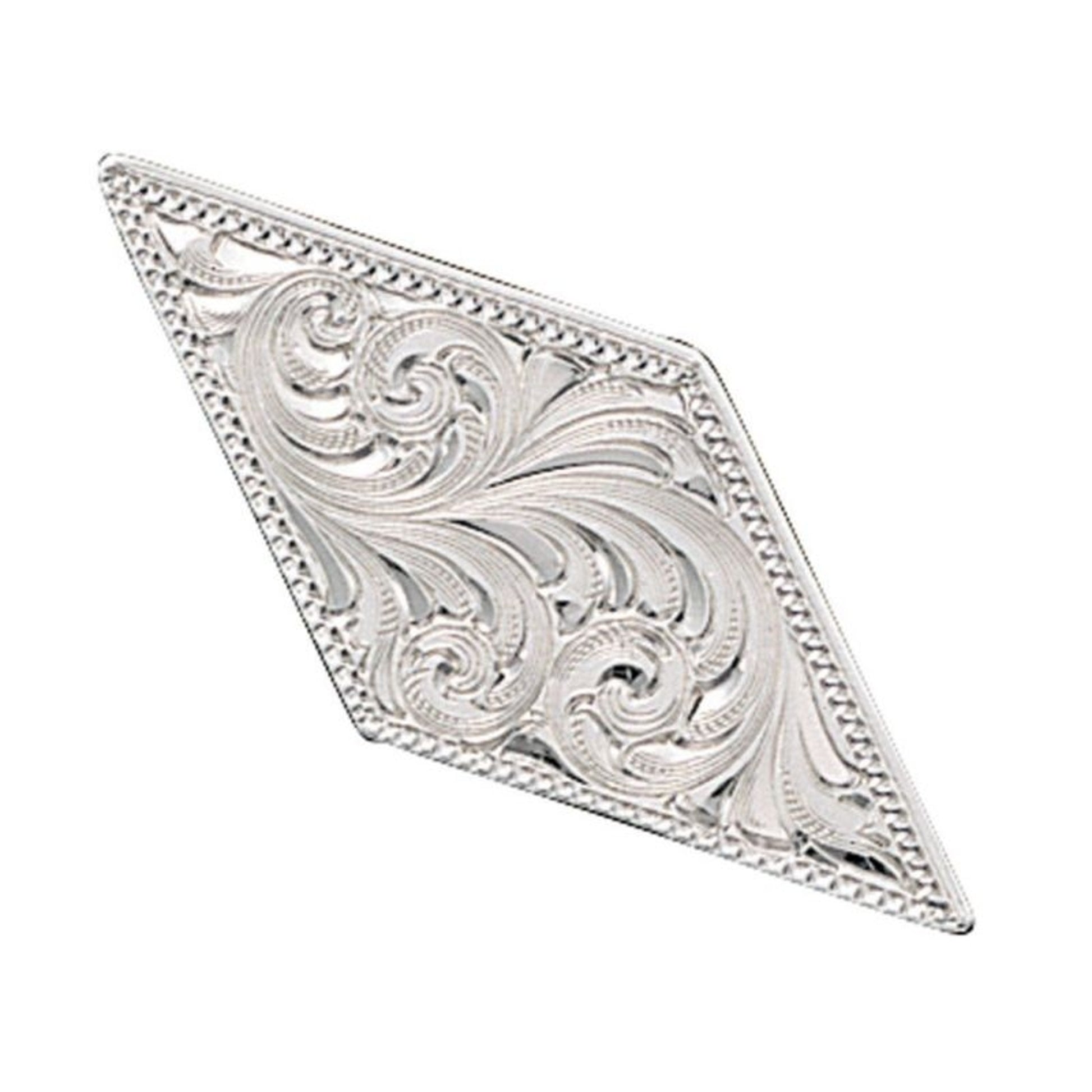 Engrav Diamond Shape Accent Concho 1.5X1/2X1.5 Sil