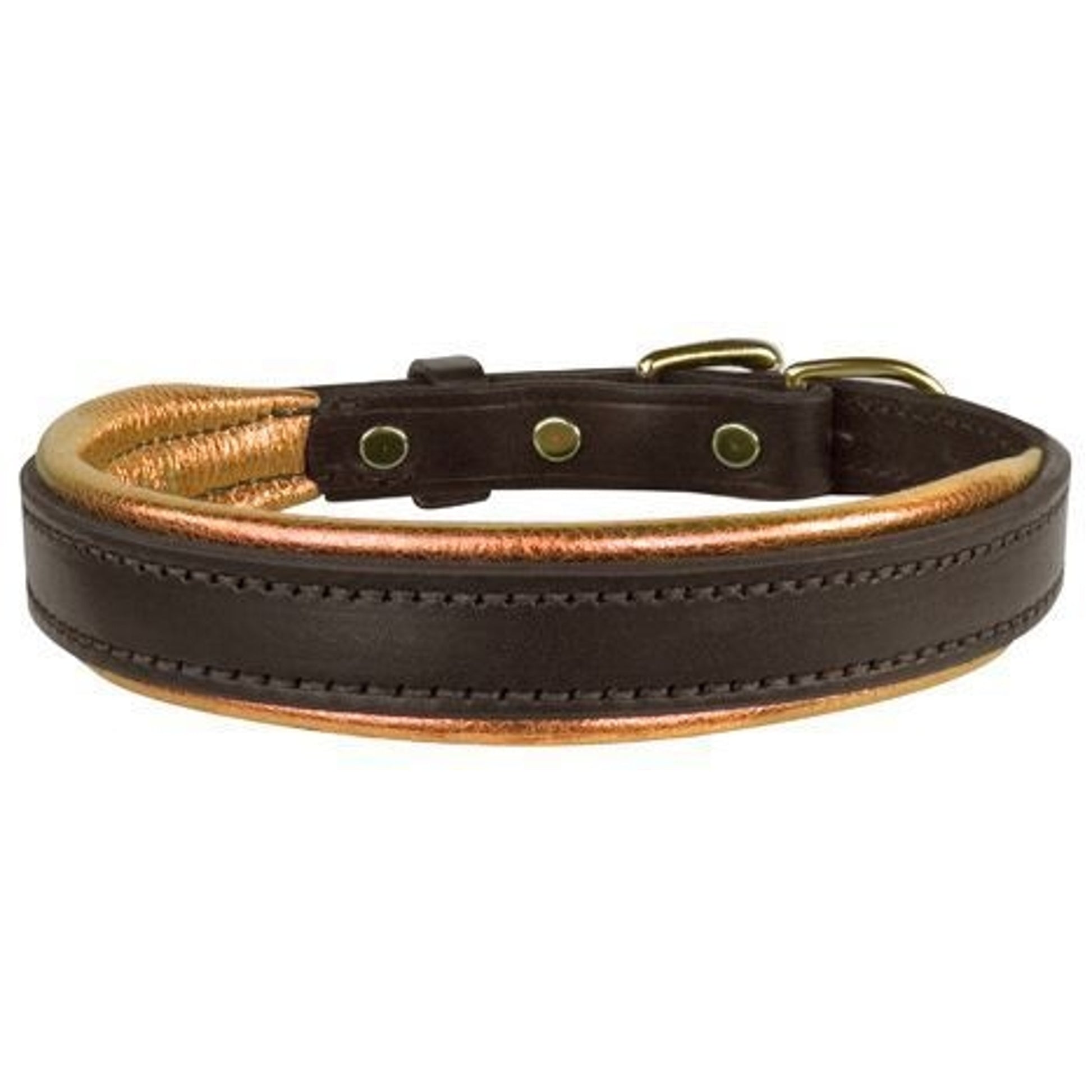 Perris Metallic Pad Leather Dog Collar LG HavPlat