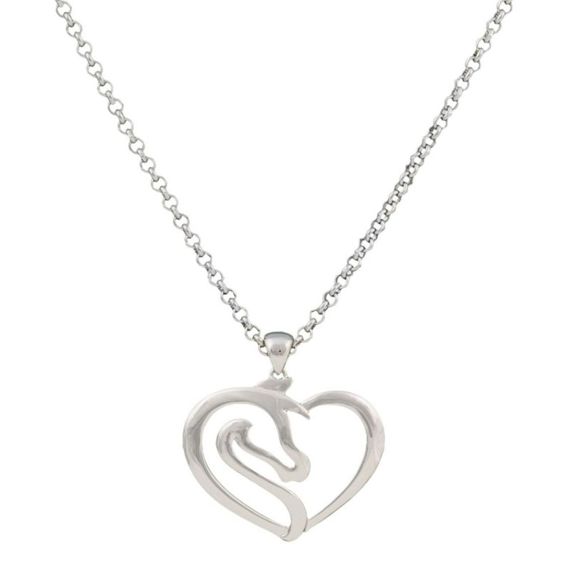 Montana Equestrienne Heart Necklace 21 Slv Plated