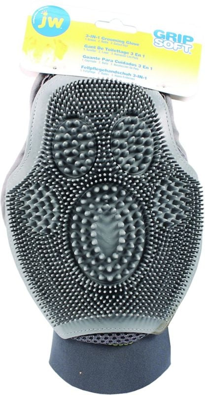 JW Pet 3 in 1 Dog Grooming Glove